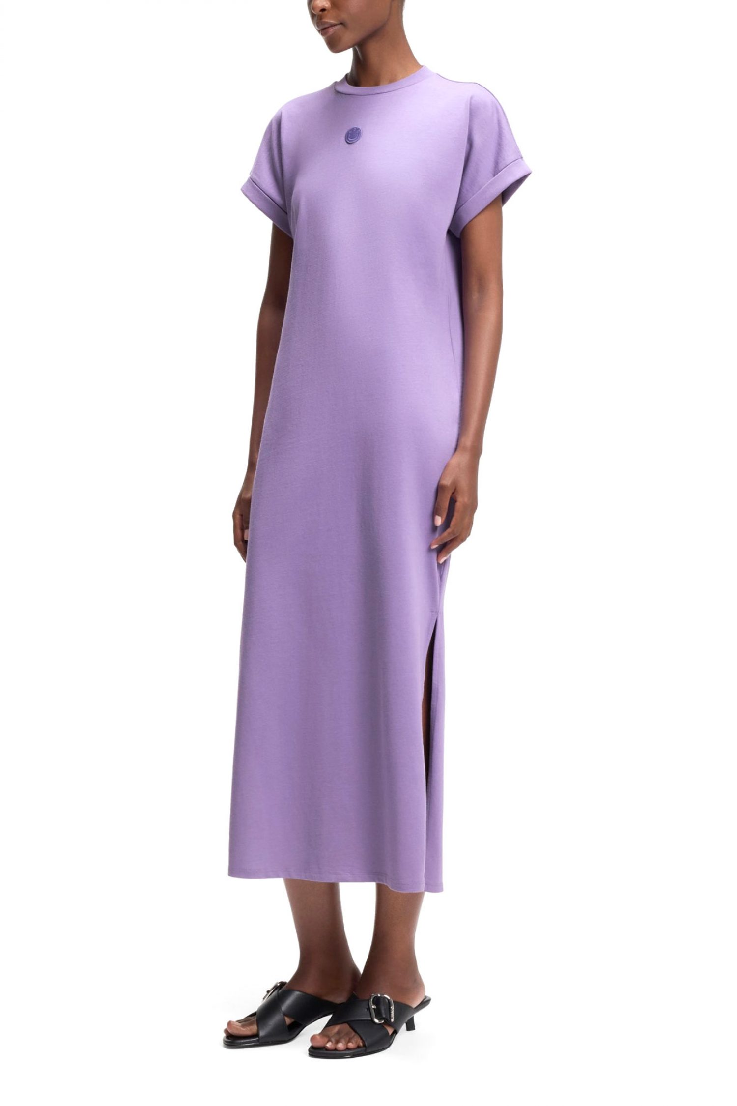 HUGO BLUE ΦΟΡΕΜΑ MIDI NALLE_B LOGO ΑΝΟΙΓΜΑΤΑ ΚΑΤΩ ΜΩΒ