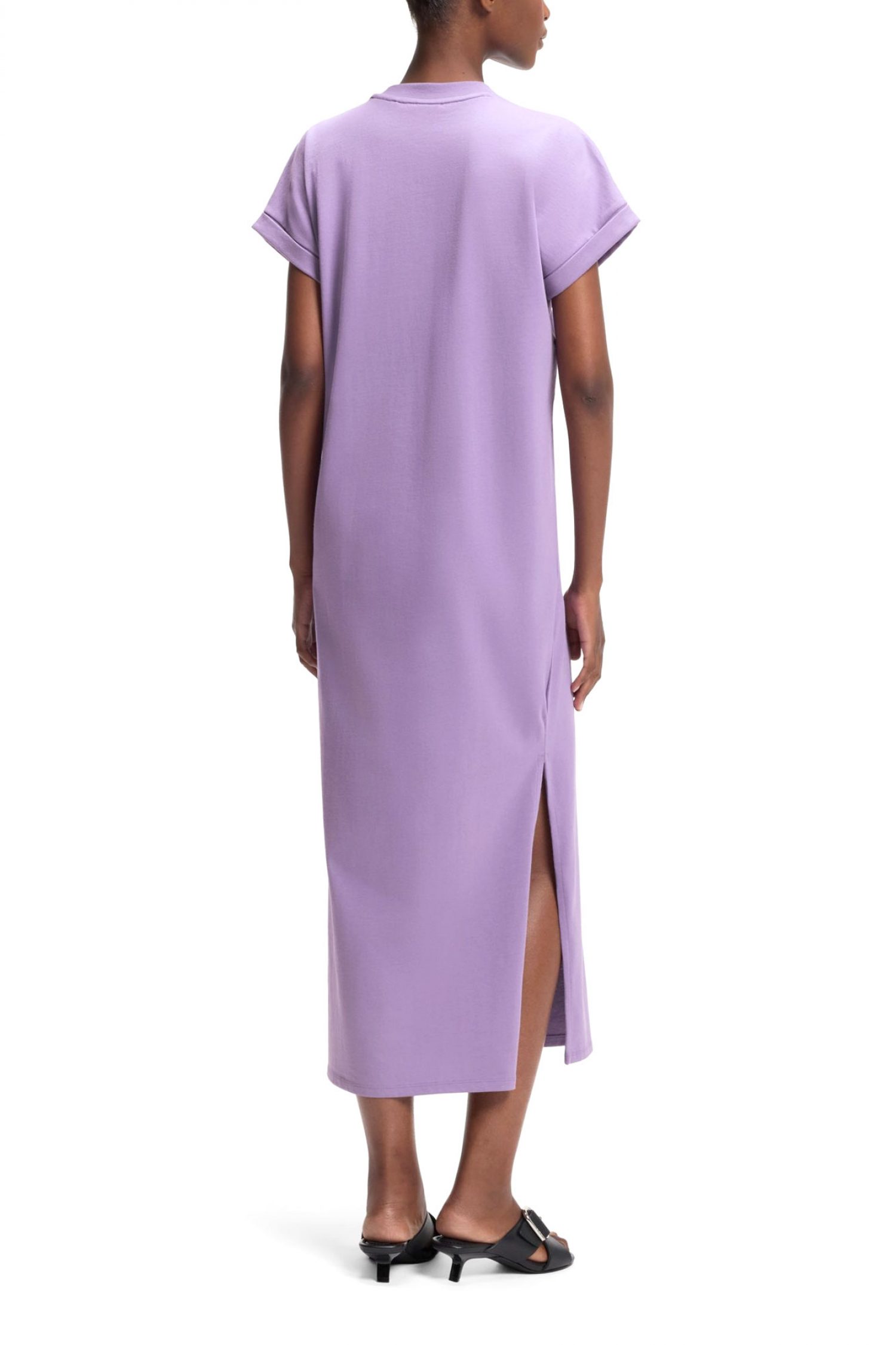 HUGO BLUE ΦΟΡΕΜΑ MIDI NALLE_B LOGO ΑΝΟΙΓΜΑΤΑ ΚΑΤΩ ΜΩΒ