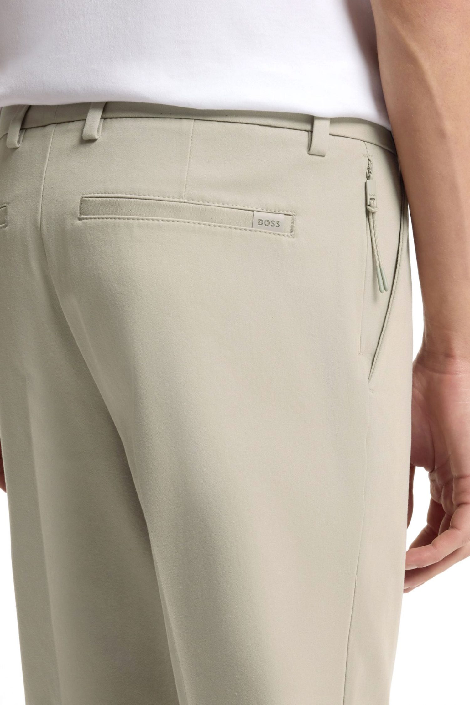 BOSS ΠΑΝΤΕΛΟΝΙ CHINO SLIM FIT P-KAITON1-ZIP ΜΠΕΖ