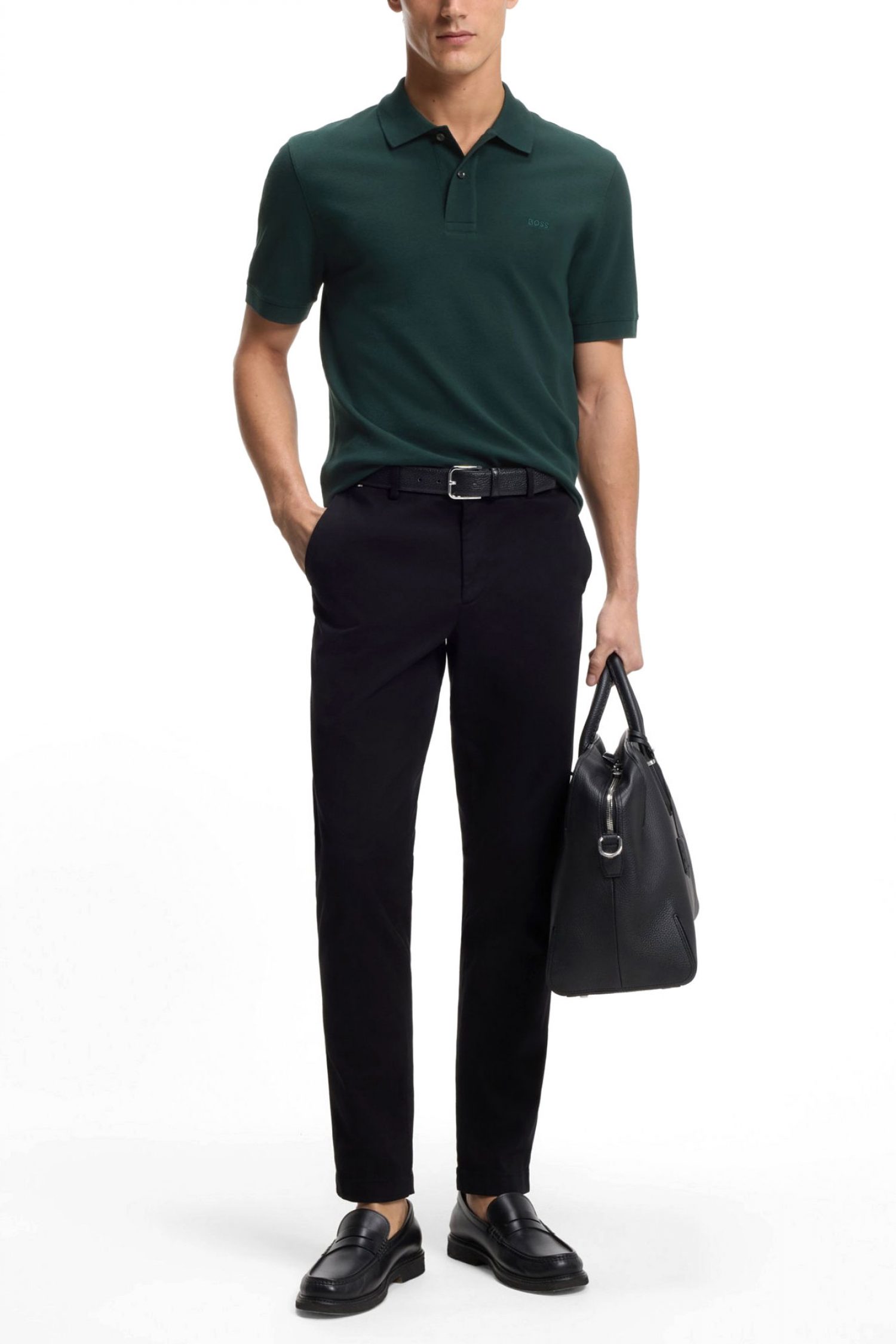 BOSS POLO REGULAR FIT PALLAS ΠΡΑΣΙΝΟ