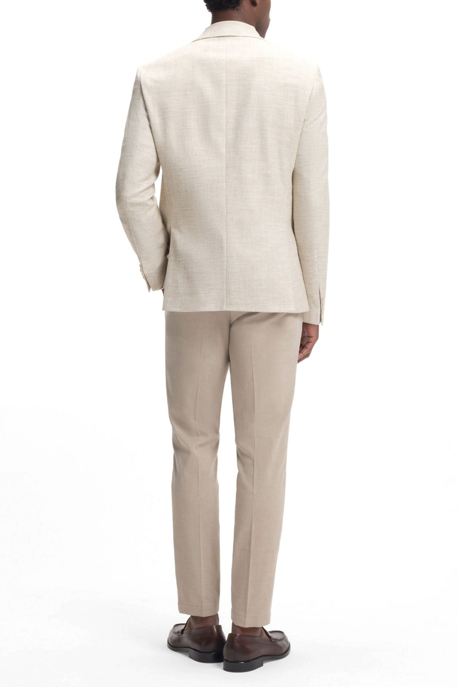 BOSS ΣΑΚΑΚΙ LANIFICO TESSE BIELLA STRETCH H-HUTSON-2PP-253 REGULAR FIT ΕΚΡΟΥ