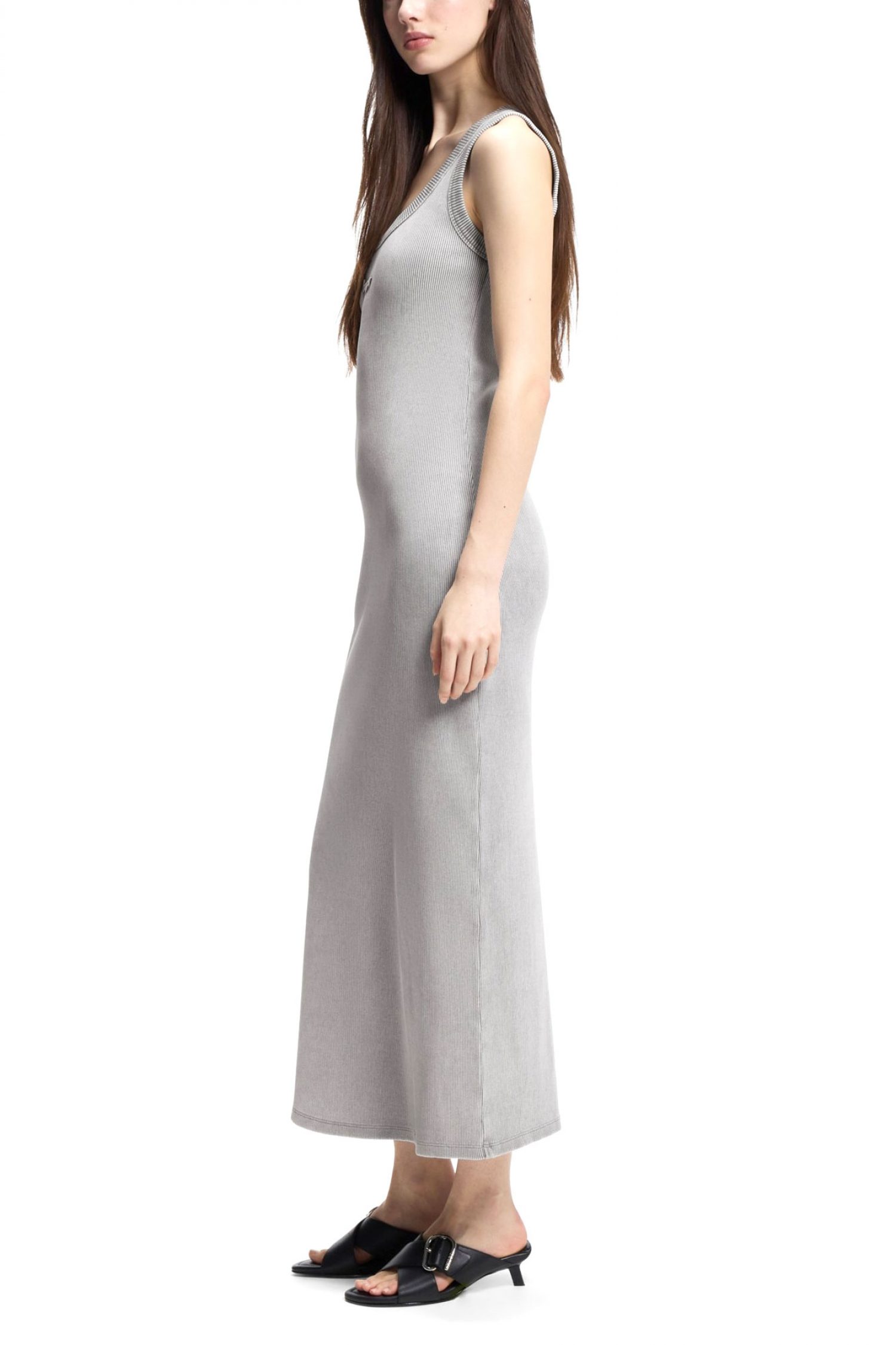 HUGO BLUE ΦΟΡΕΜΑ MIDI SLIM FIT NILIYO_B LOGO ΓΚΡΙ φωτογραφία