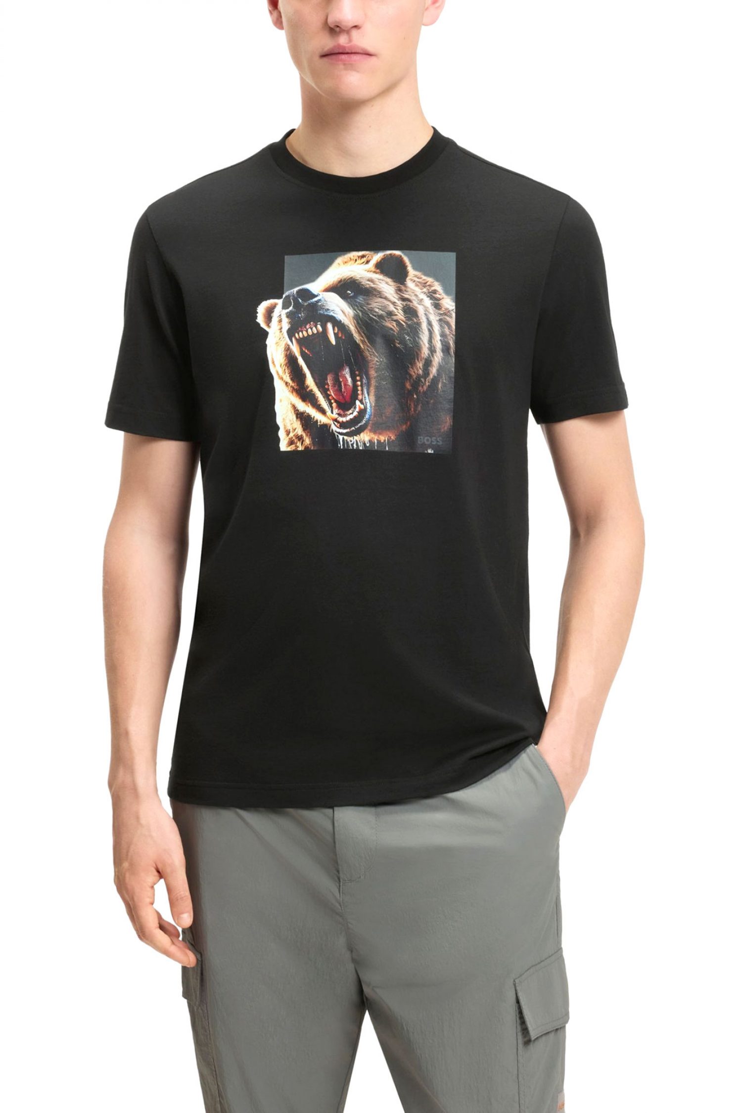 BOSS CASUAL T-SHIRT TE_DOBERBAN ΜΑΥΡΟ