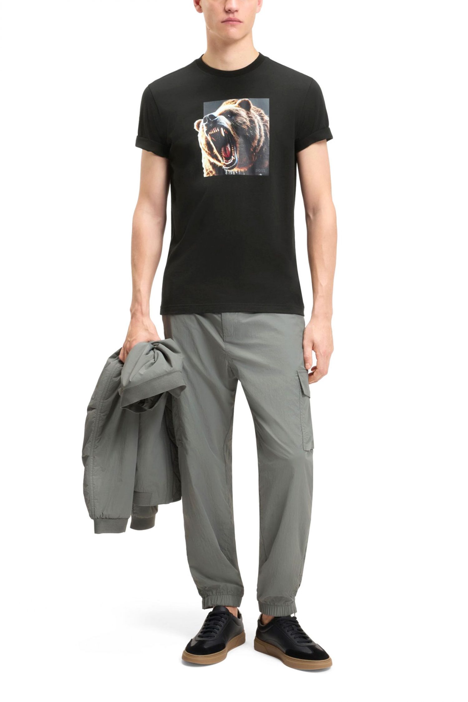 BOSS CASUAL T-SHIRT TE_DOBERBAN ΜΑΥΡΟ