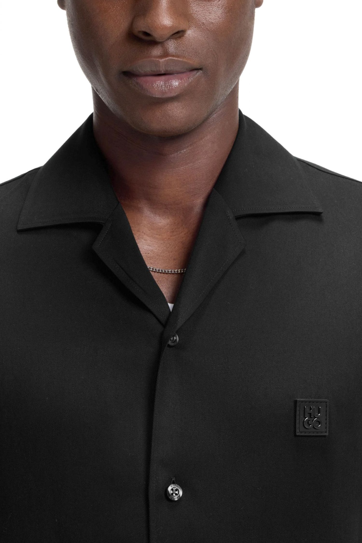 HUGO ΠΟΥΚΑΜΙΣΟ ΚΟΝΤΟΜΑΝΙΚΟ ESPINO LOGO ΜΑΥΡΟ φωτογραφία