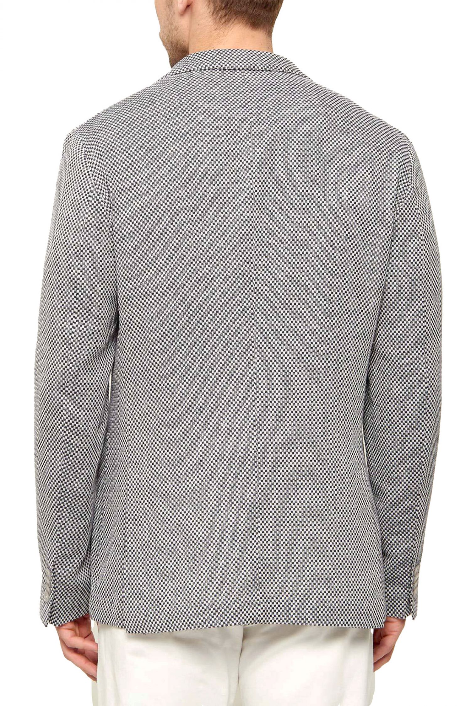 BOSS ΣΑΚΑΚΙ ΜΙΚΡΟΣΧΕΔΙΟ ΛΙΝΟ ΑΦΟΔΡΟ SLIM FIT C-HANRY-262 ΜΠΛΕ-ΛΕΥΚΟ