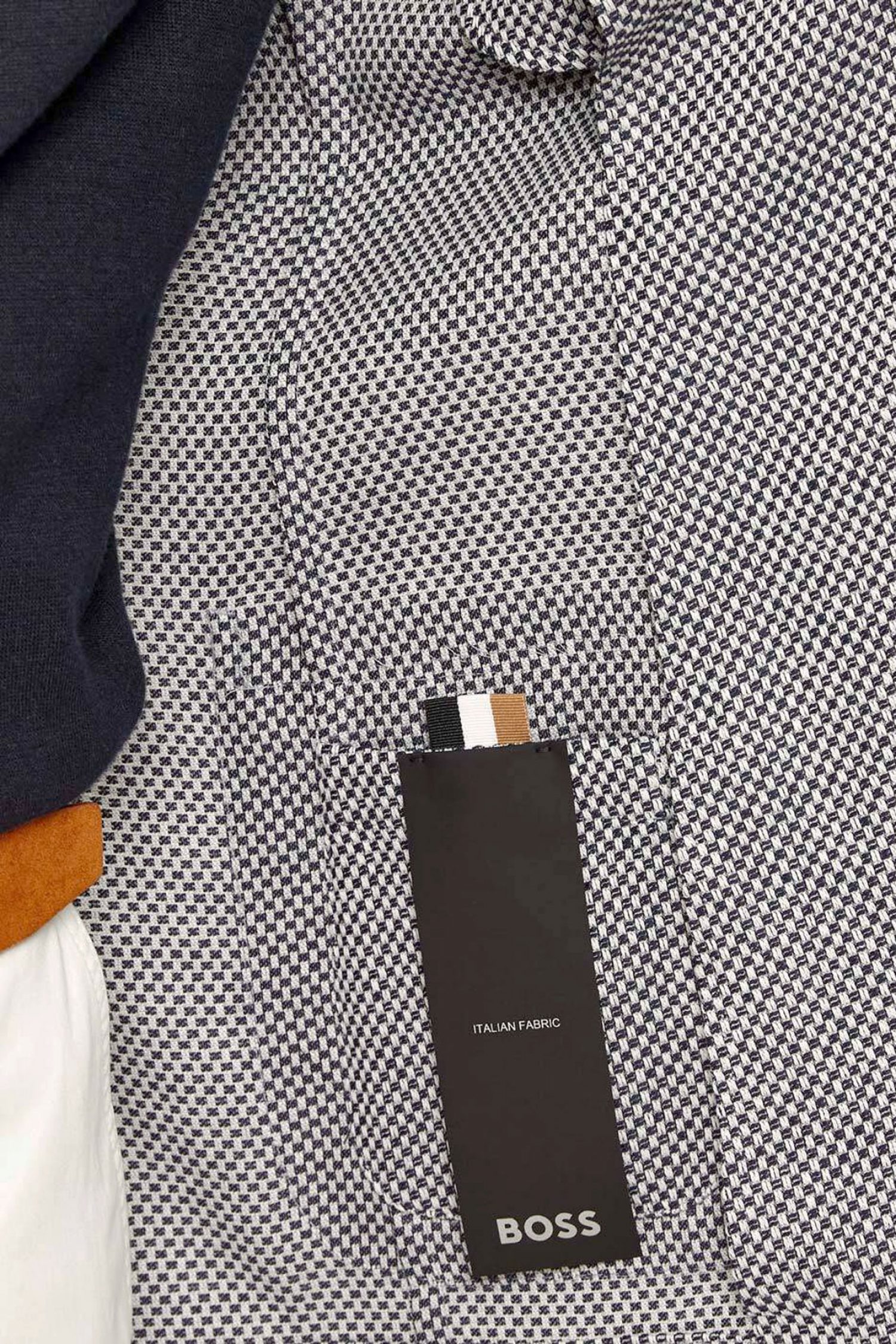 BOSS ΣΑΚΑΚΙ ΜΙΚΡΟΣΧΕΔΙΟ ΛΙΝΟ ΑΦΟΔΡΟ SLIM FIT C-HANRY-262 ΜΠΛΕ-ΛΕΥΚΟ