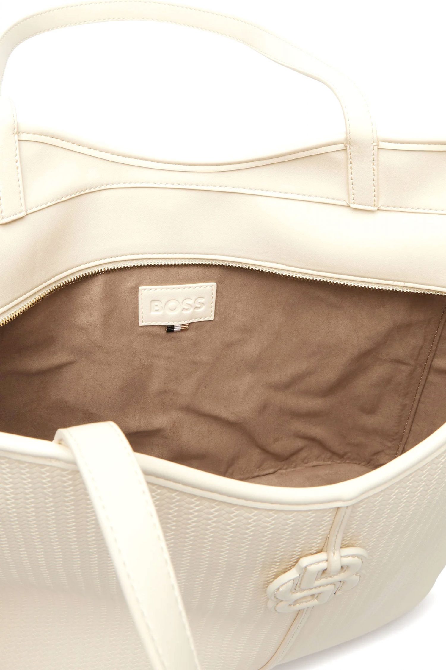 BOSS ΤΣΑΝΤΑ ΩΜΟΥ ANETT NEW BIG TOTE W LOGO ΕΚΡΟΥ