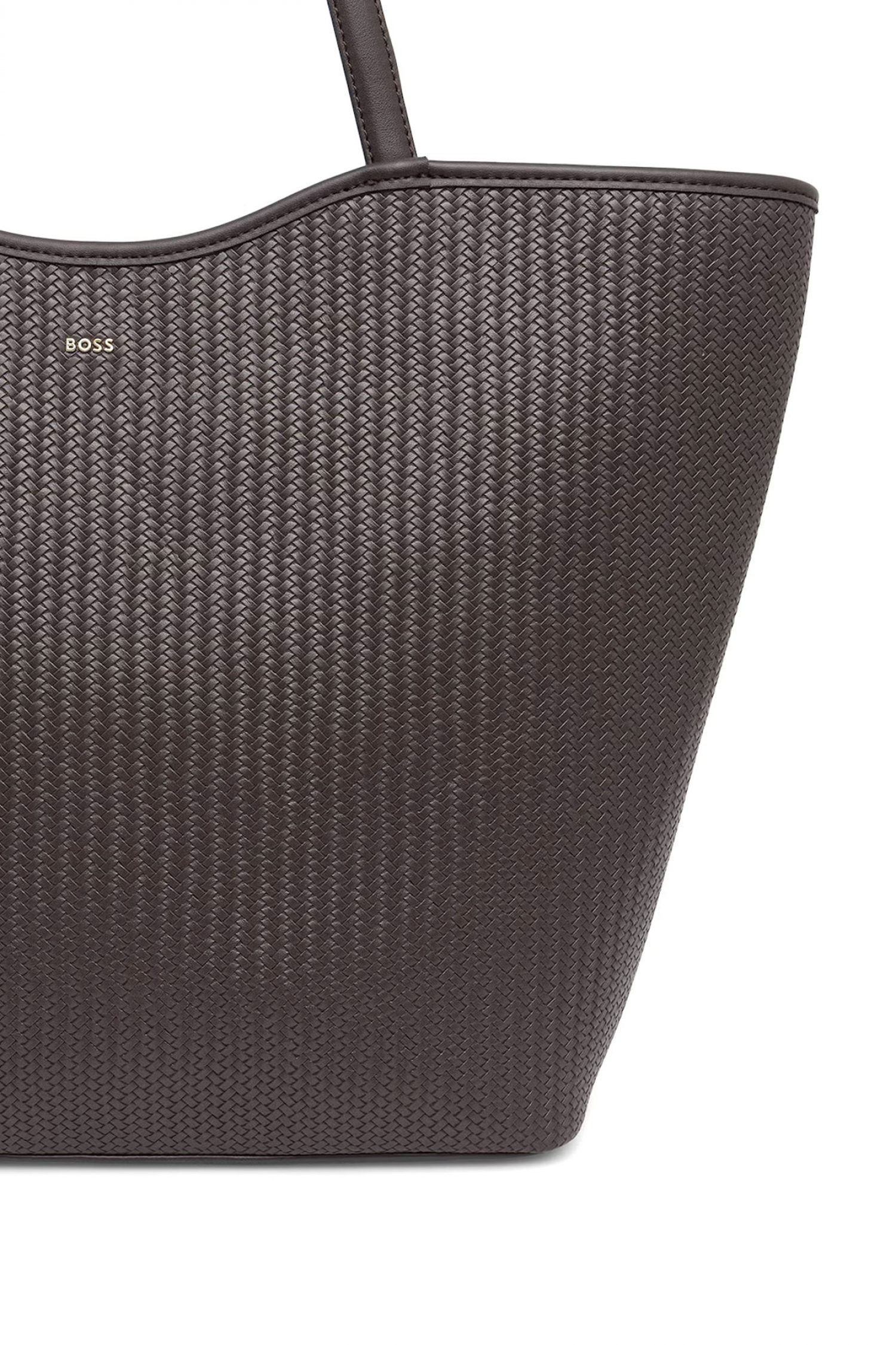 BOSS ΤΣΑΝΤΑ ΩΜΟΥ ANETT NEW BIG TOTE W LOGO ΣΚΟΥΡΟ ΚΑΦΕ