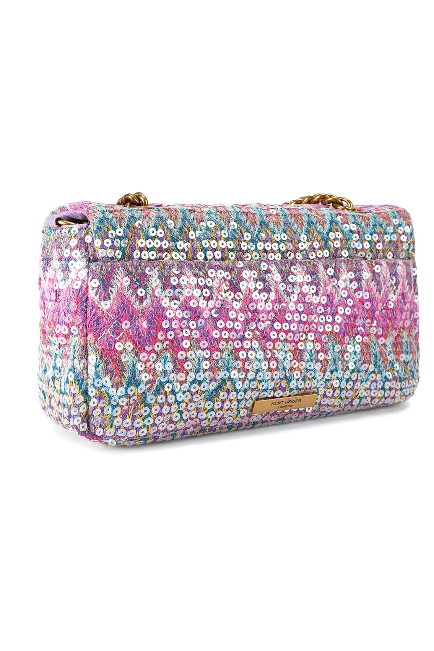 KURT GEIGER ΤΣΑΝΤΑ CROSSBODY/ΩΜΟΥ PIMLICO BAG ΠΑΓΙΕΤΑ AΛΥΣΙΔΑ LOGO ΠΟΛΥΧΡΩΜΟ