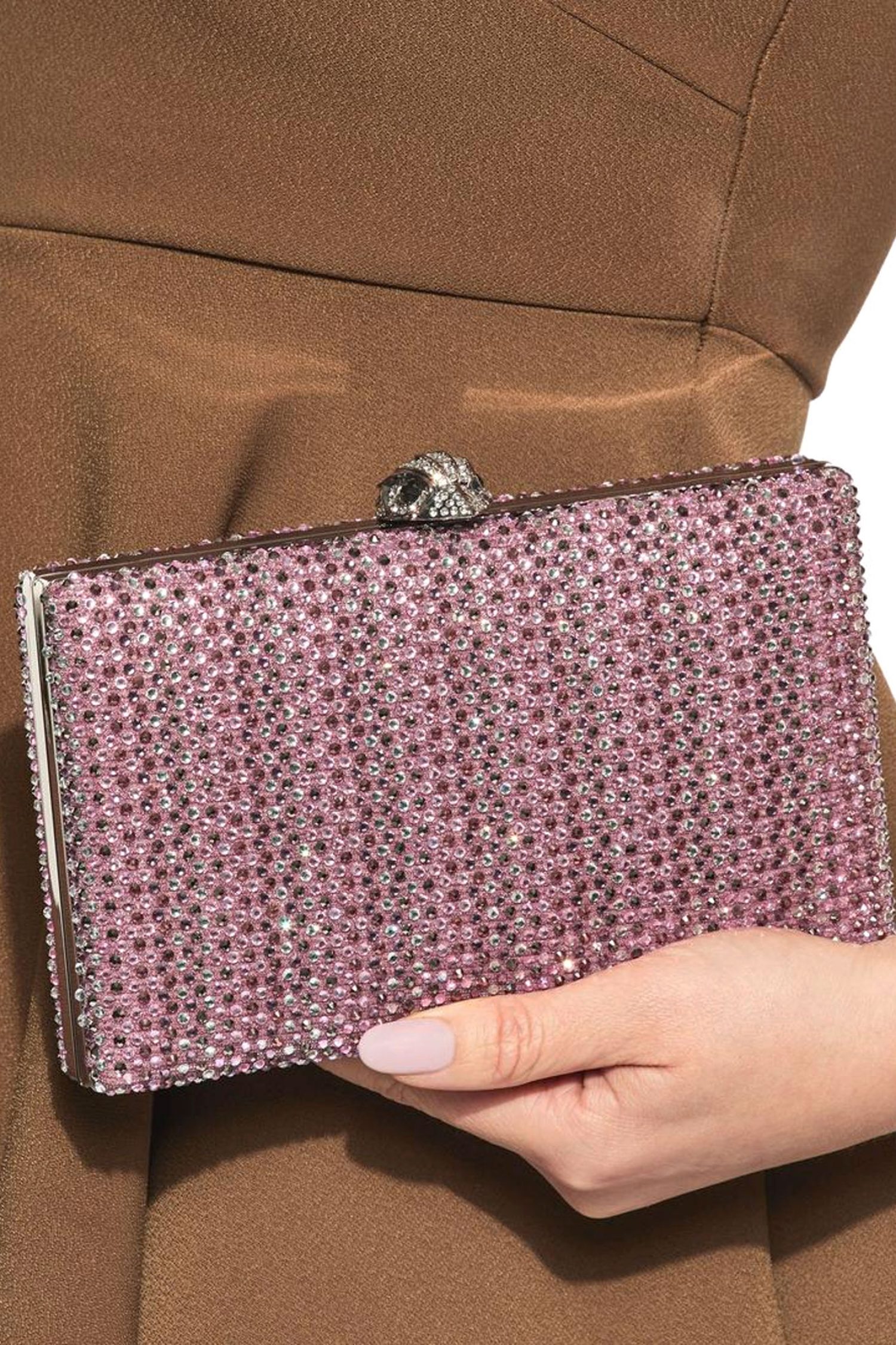 KURT GEIGER TΣΑΝΤΑ CROSSBODY/ΩΜΟΥ CRYSTAL KENSINGTON CLUTCH ΣΤΡΑΣ ΑΛΥΣΙΔΑ LOGO ΡΟΖ φωτογραφία