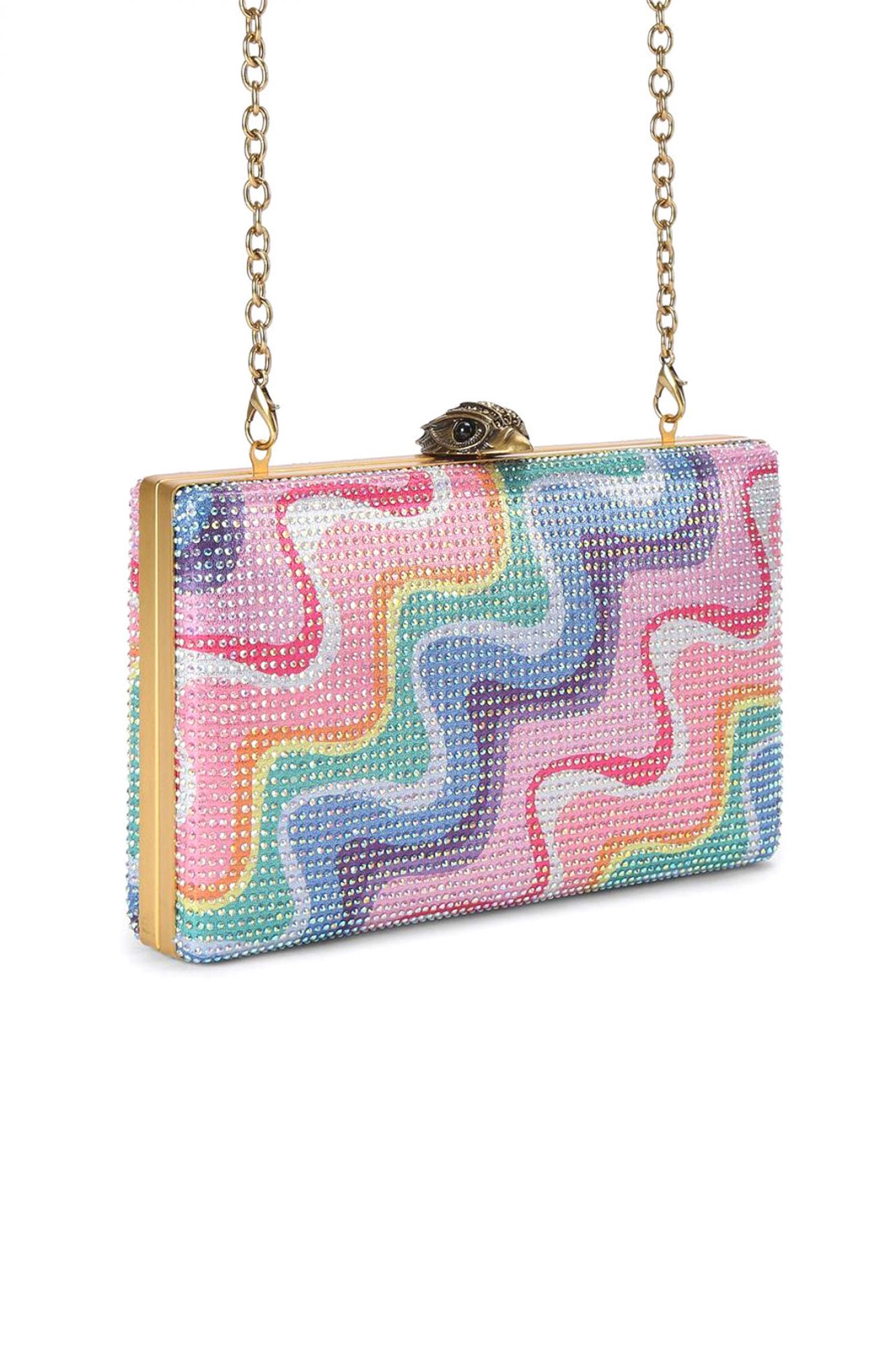 KURT GEIGER TΣΑΝΤΑ CROSSBODY/ΩΜΟΥ CRYSTAL KENSINGTON CLUTCH ΣΤΡΑΣ ΑΛΥΣΙΔΑ LOGO ΠΟΛΥΧΡΩΜΟ φωτογραφία