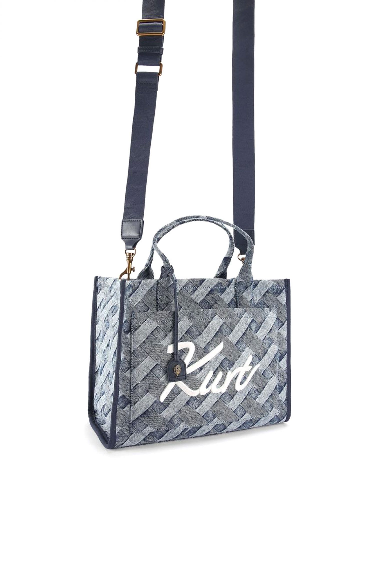 KURT GEIGER ΤΣΑΝΤΑ ΩΜΟΥ/CROSSBODY ΚURT TOTE IMANTAΣ LOGO DENIM ΜΠΛΕ