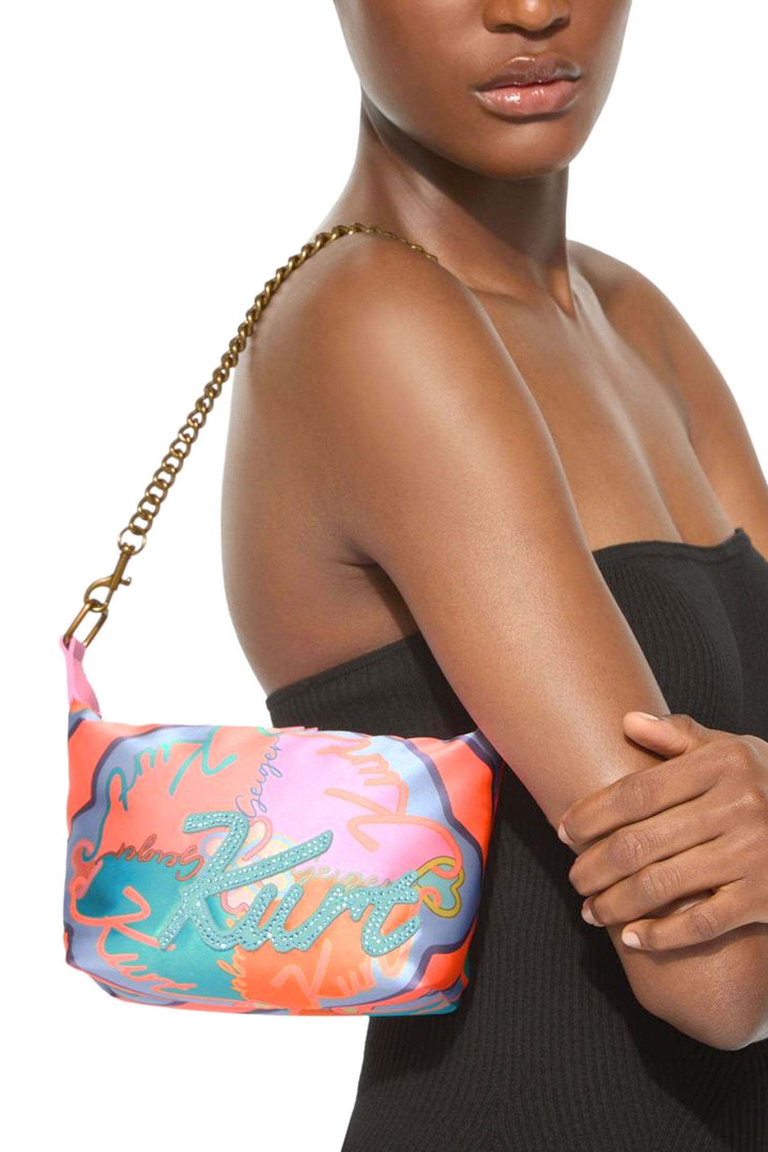 KURT GEIGER ΤΣΑΝΤΑ ΩΜΟΥ KURT SOFT SHOULDER BAG LOGO ΡΟΖ/ΠΟΛΥΧΡΩΜΟ φωτογραφία