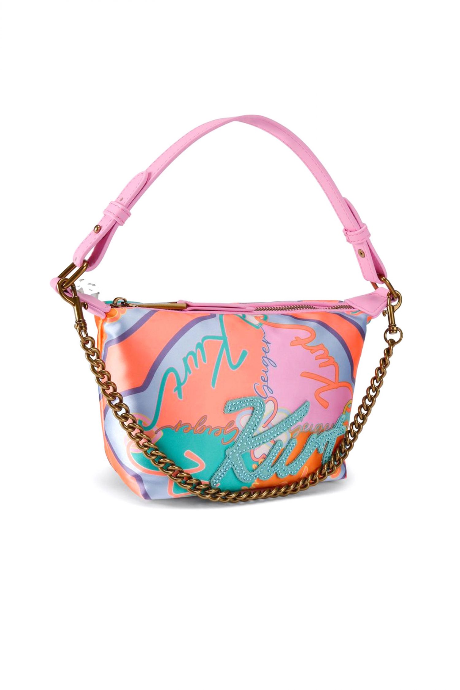 KURT GEIGER ΤΣΑΝΤΑ ΩΜΟΥ KURT SOFT SHOULDER BAG LOGO ΡΟΖ/ΠΟΛΥΧΡΩΜΟ φωτογραφία