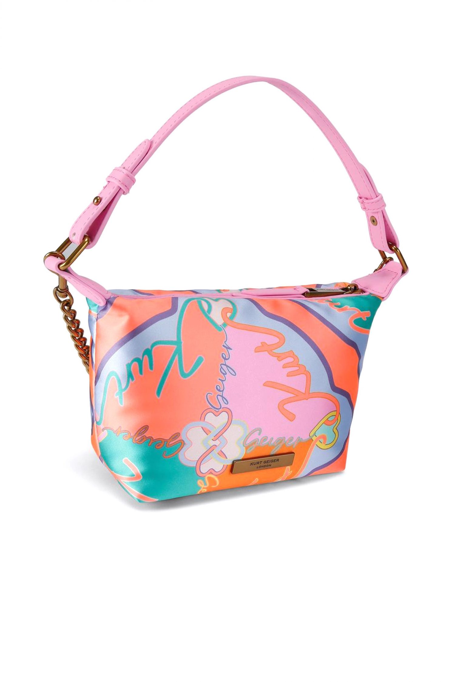 KURT GEIGER ΤΣΑΝΤΑ ΩΜΟΥ KURT SOFT SHOULDER BAG LOGO ΡΟΖ/ΠΟΛΥΧΡΩΜΟ φωτογραφία