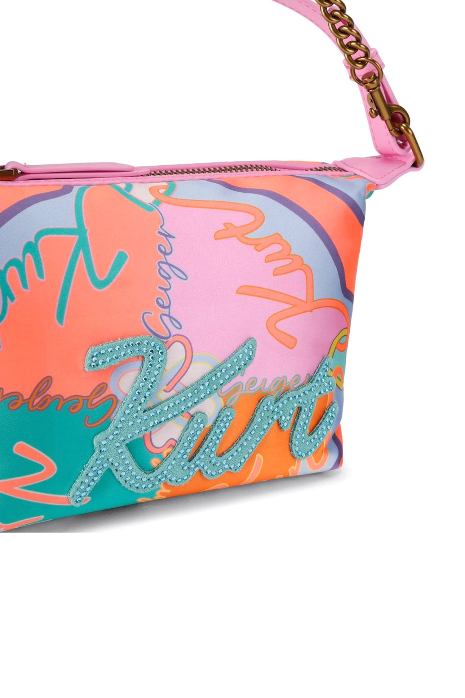 KURT GEIGER ΤΣΑΝΤΑ ΩΜΟΥ KURT SOFT SHOULDER BAG LOGO ΡΟΖ/ΠΟΛΥΧΡΩΜΟ φωτογραφία