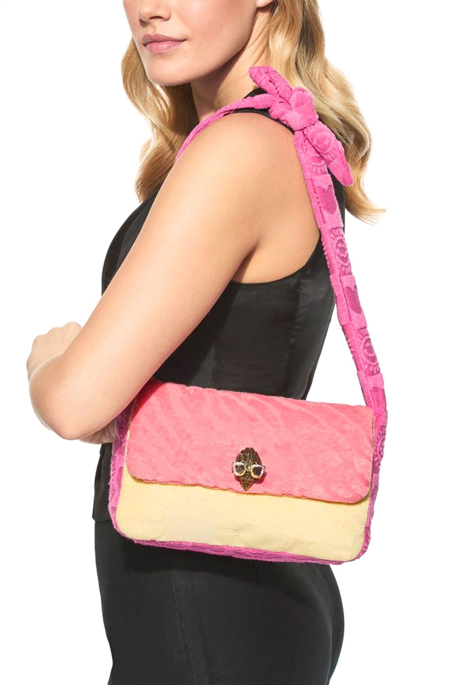 KURT GEIGER ΤΣΑΝΤΑ ΩΜΟΥ ΚENSINGTON KNOT SHOULDER ΑΝΑΓΛΥΦΑ ΣΧΕΔΙΑ LOGO ΠΟΛΥΧΡΩΜΟ