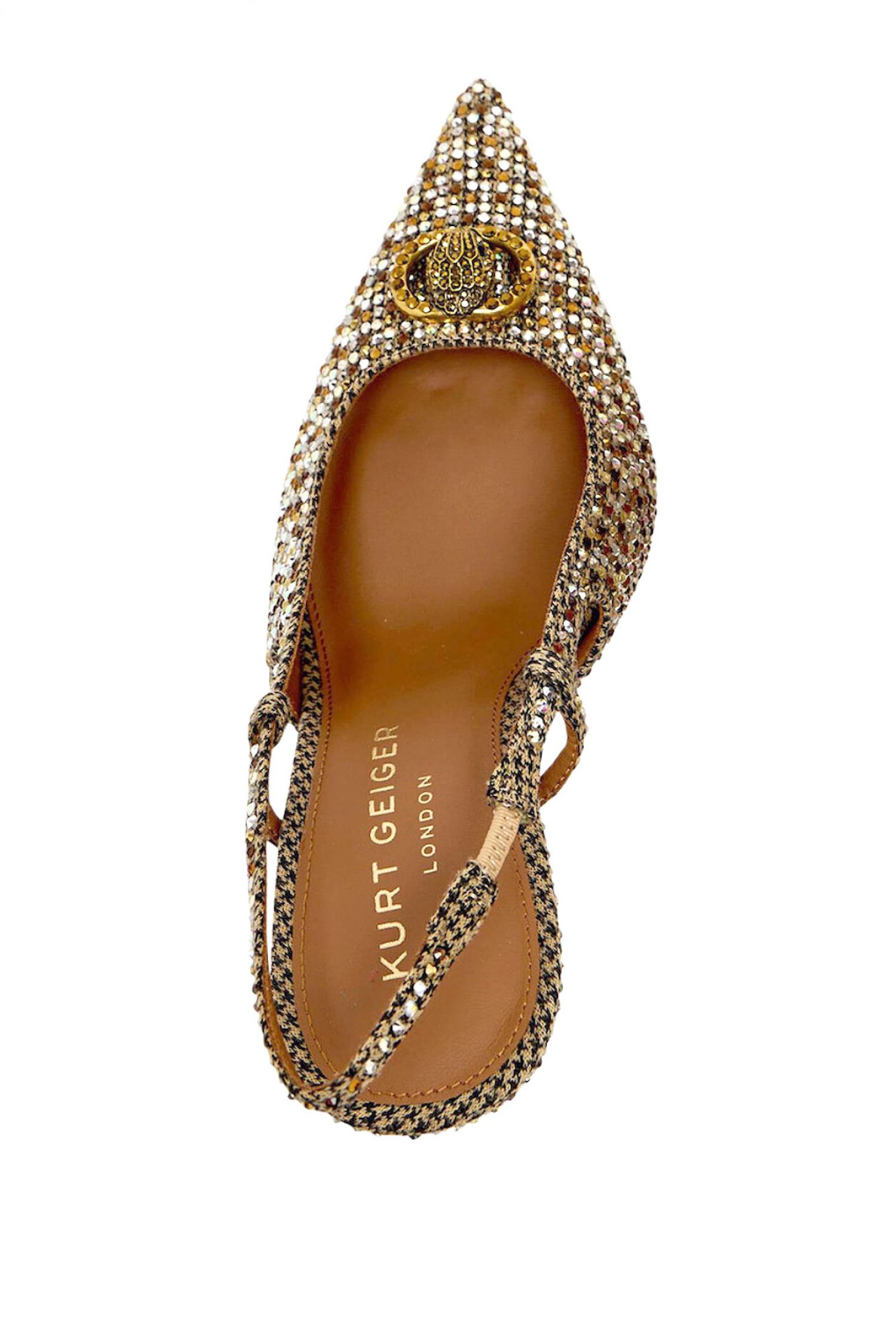 KURT GEIGER ΠΑΠΟΥΤΣΙΑ MULES CHELSEA POINT SLINGBACK ΠΟΛΥΧΡΩΜΑ ΣΤΡΑΣ LOGO ΜΠΕΖ φωτογραφία