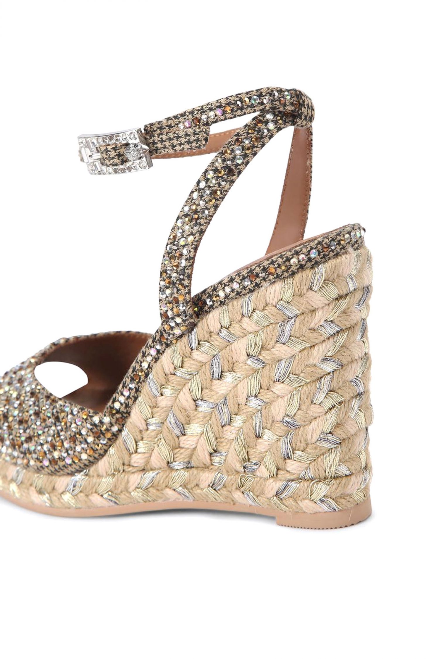 KURT GEIGER ΠΑΠΟΥΤΣΙΑ ΠΛΑΤΦΟΡΜΕΣ ESPADRILLE WEDGE ΣΤΡΑΣ LOGO ΜΠΕΖ/ΧΡΥΣΟ φωτογραφία