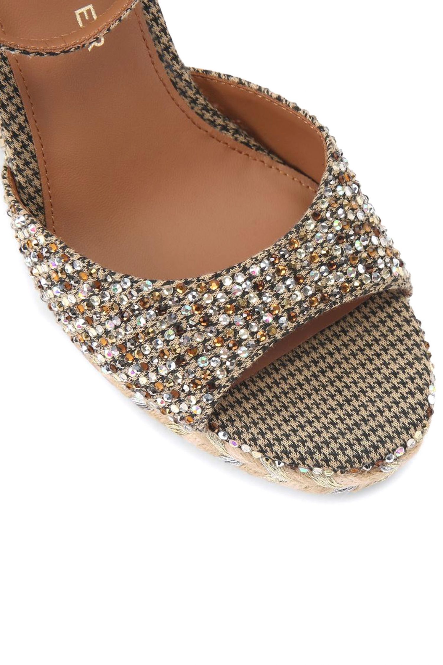 KURT GEIGER ΠΑΠΟΥΤΣΙΑ ΠΛΑΤΦΟΡΜΕΣ ESPADRILLE WEDGE ΣΤΡΑΣ LOGO ΜΠΕΖ/ΧΡΥΣΟ φωτογραφία