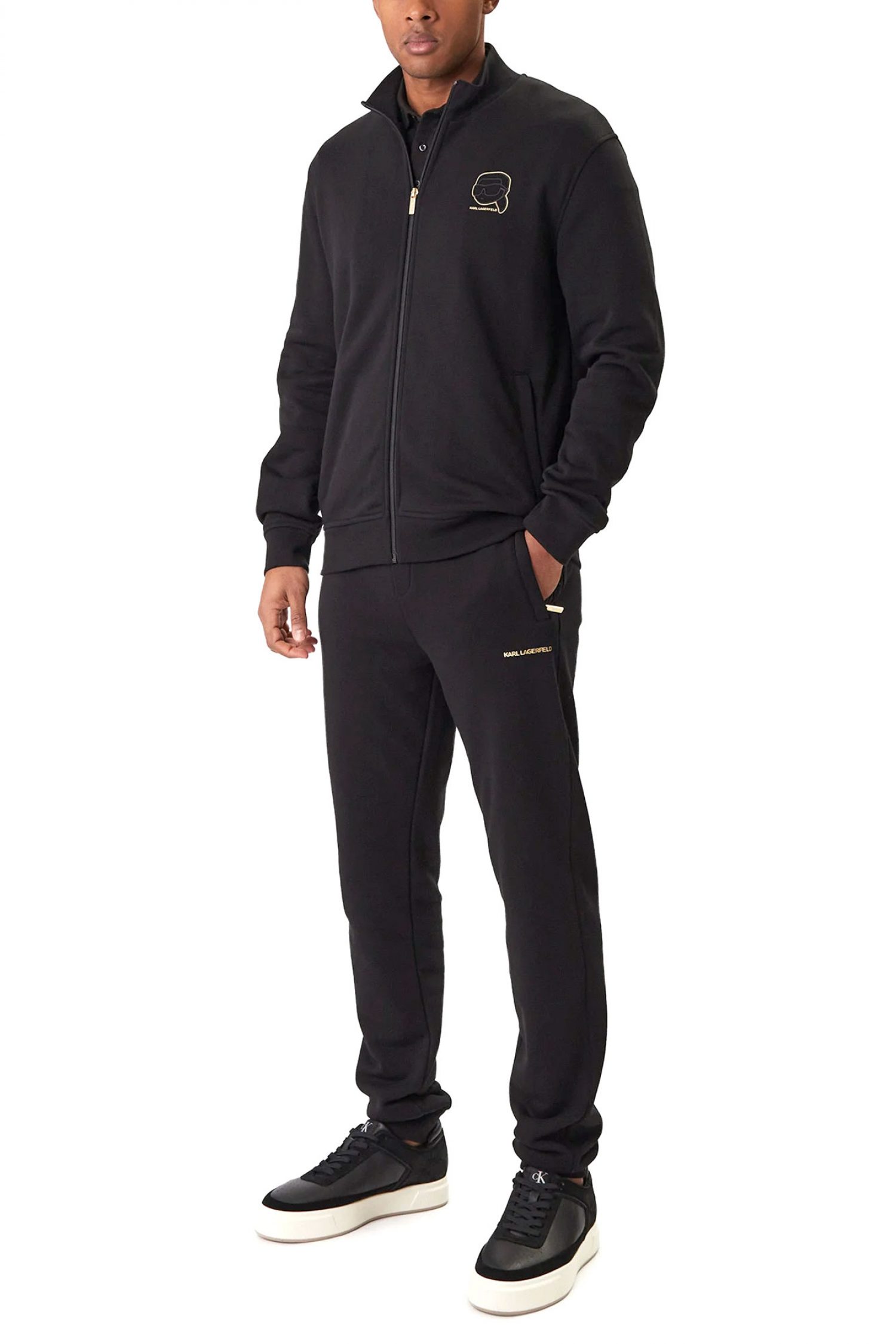 KARL LAGERFELD ΦΟΥΤΕΡ ZIPHOOD GOLD LOGO ΜΑΥΡΟ φωτογραφία