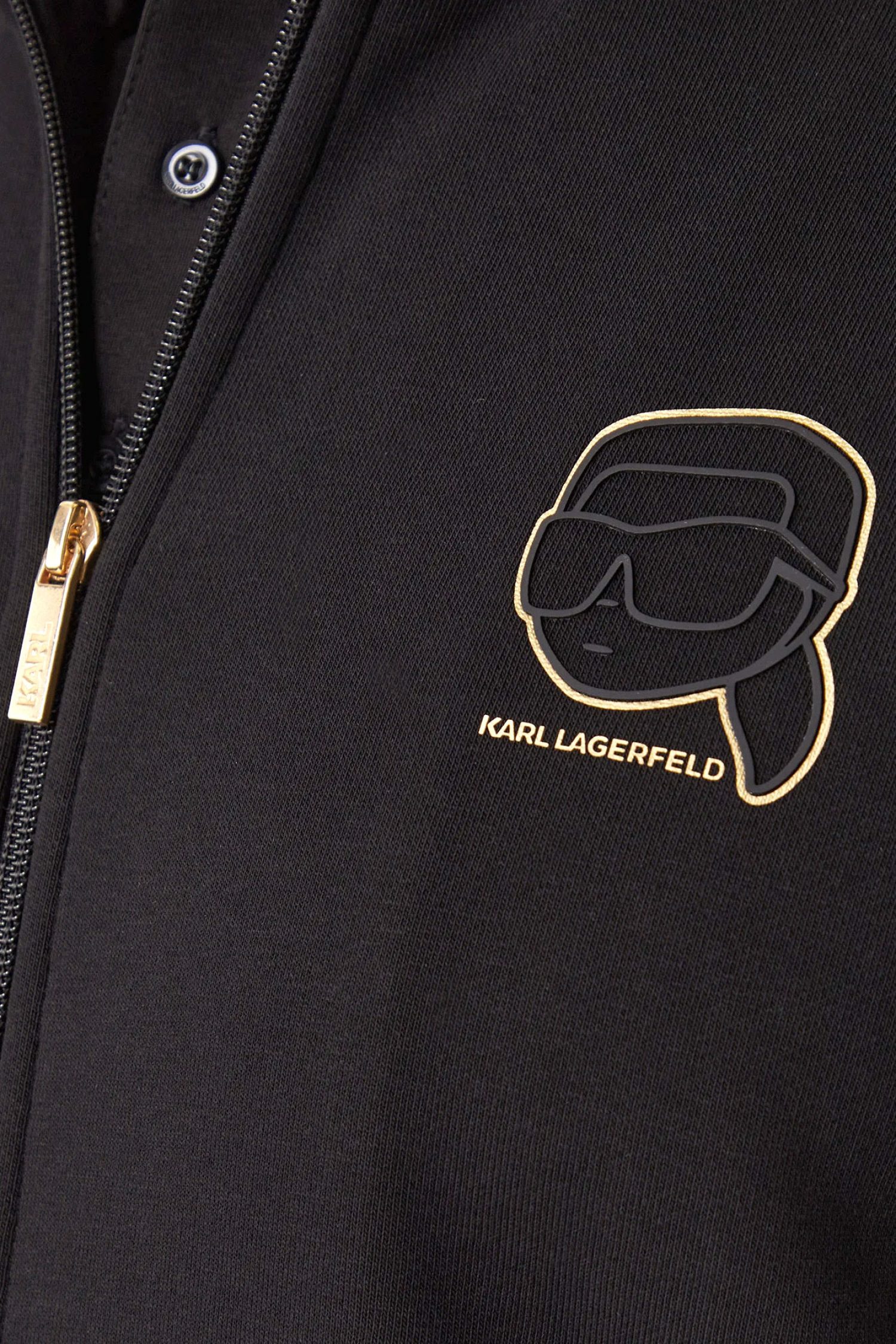KARL LAGERFELD ΦΟΥΤΕΡ ZIPHOOD GOLD LOGO ΜΑΥΡΟ φωτογραφία