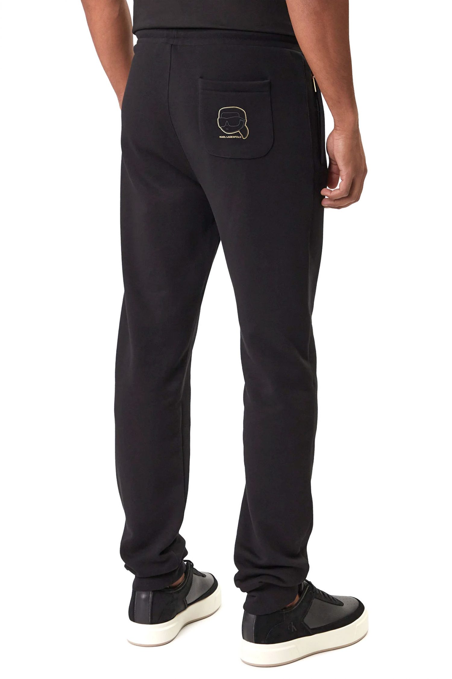 KARL LAGERFELD ΠΑΝΤΕΛΟΝΙ ΦΟΡΜΑ GOLD LOGO ΜΑΥΡΟ