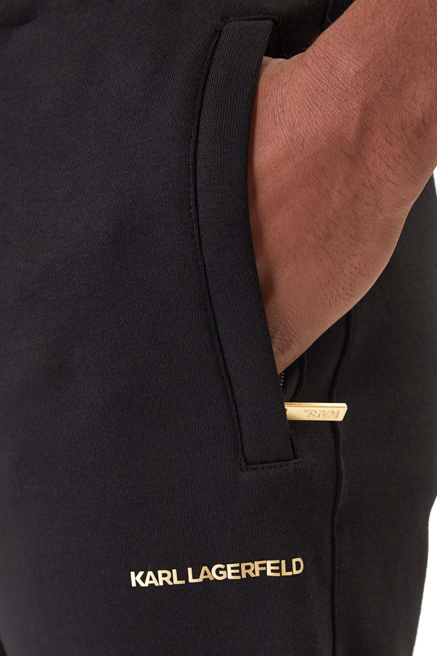 KARL LAGERFELD ΠΑΝΤΕΛΟΝΙ ΦΟΡΜΑ GOLD LOGO ΜΑΥΡΟ