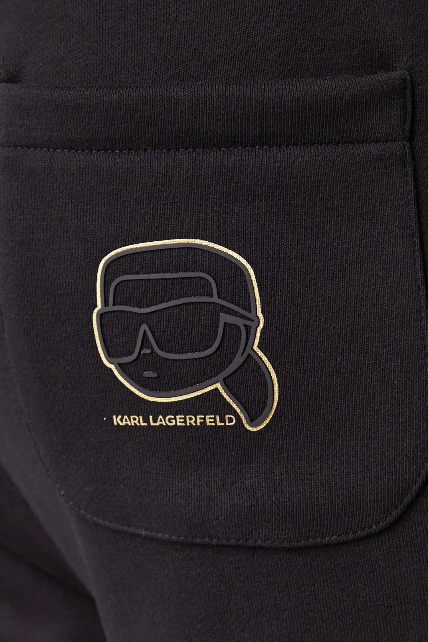 KARL LAGERFELD ΠΑΝΤΕΛΟΝΙ ΦΟΡΜΑ GOLD LOGO ΜΑΥΡΟ