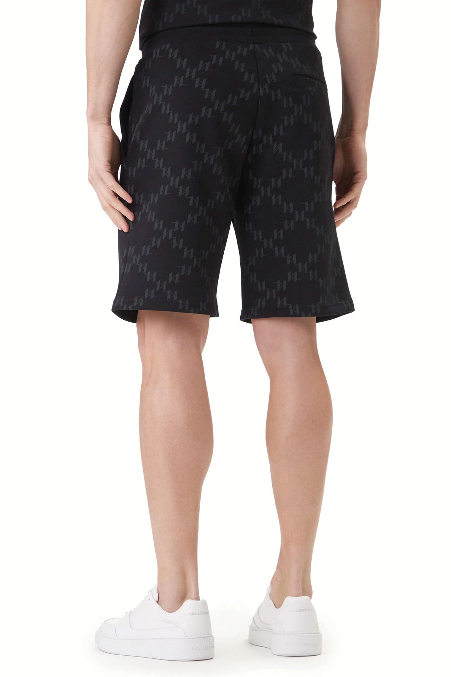 KARL LAGERFELD ΒΕΡΜΟΥΔΑ ΦΟΥΤΕΡ ALL OVER LOGO ΜΑΥΡΟ