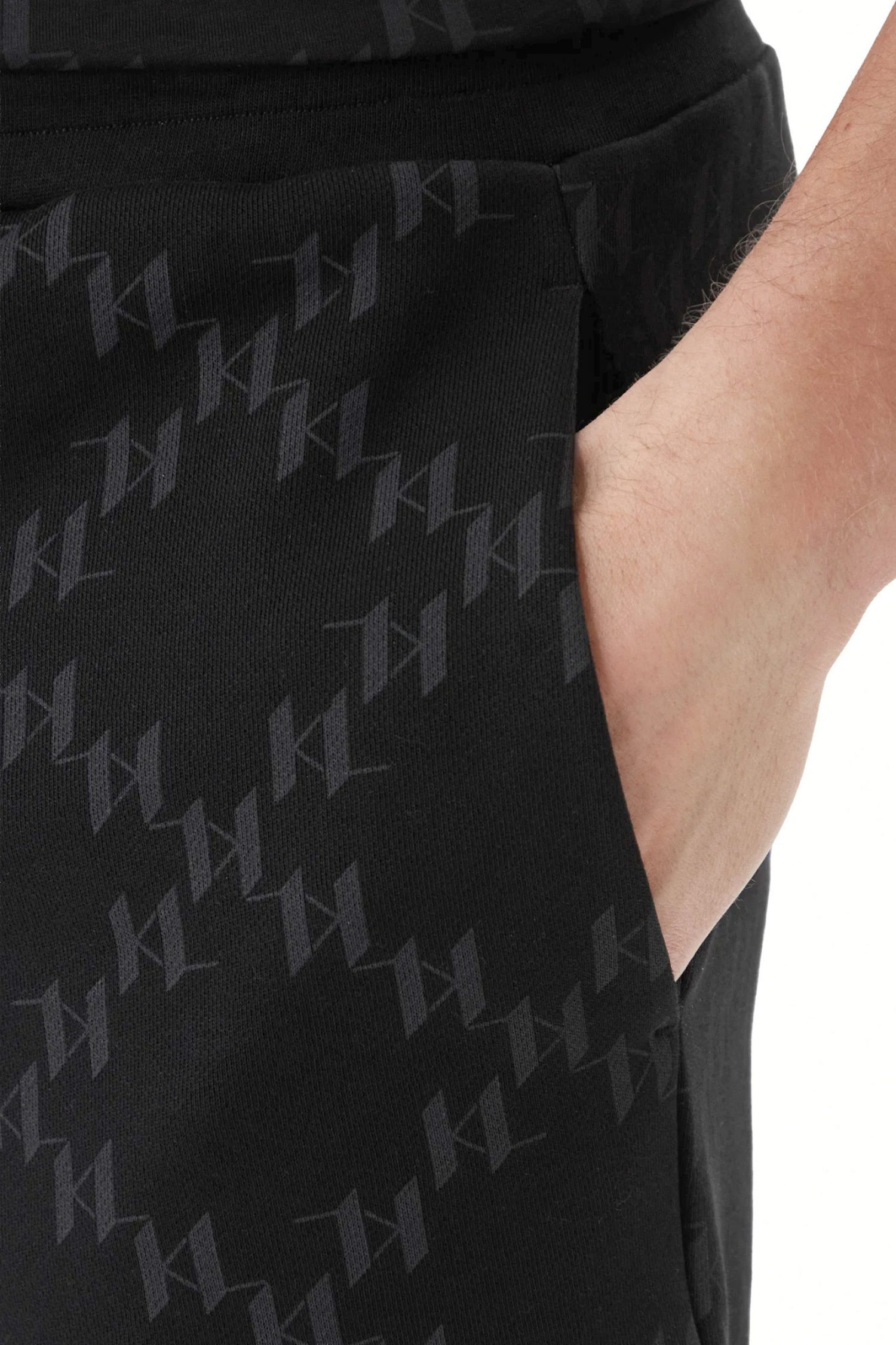 KARL LAGERFELD ΒΕΡΜΟΥΔΑ ΦΟΥΤΕΡ ALL OVER LOGO ΜΑΥΡΟ