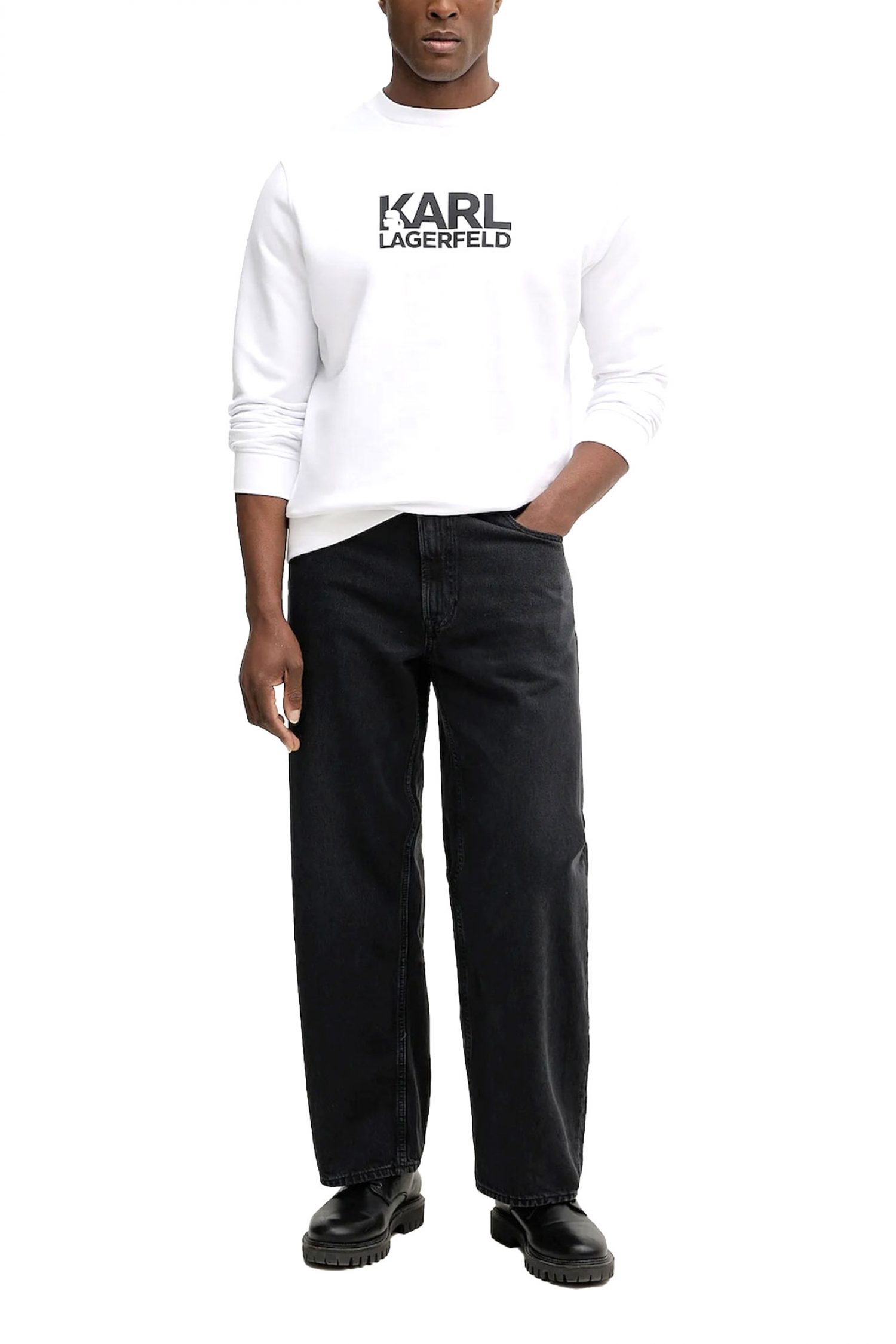 KARL LAGERFELD ΦΟΥΤΕΡ CREW NECK LOGO ΛΕΥΚΟ