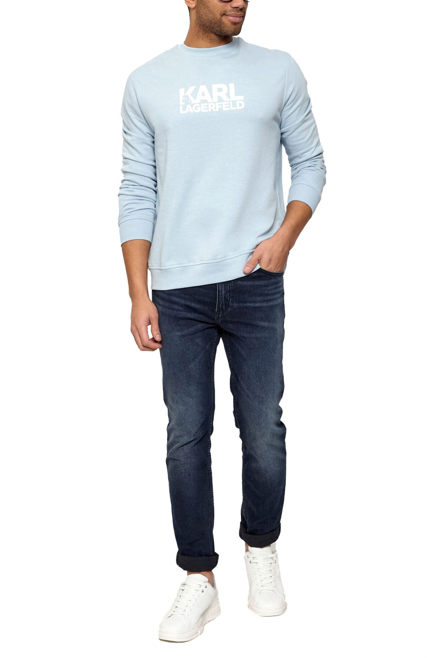 KARL LAGERFELD ΦΟΥΤΕΡ CREW NECK LOGO ΣΙΕΛ