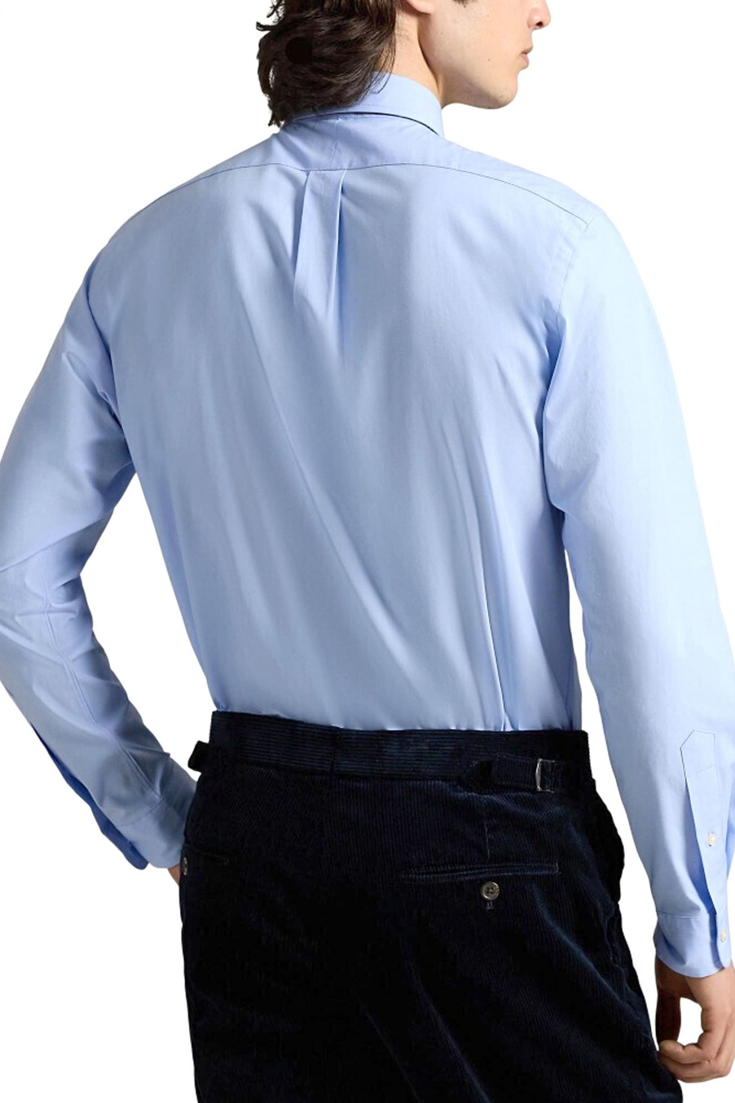 RALPH LAUREN ΠΟΥΚΑΜΙΣΟ BUTTON DOWN CUSTOM FIT LOGO ΣΙΕΛ