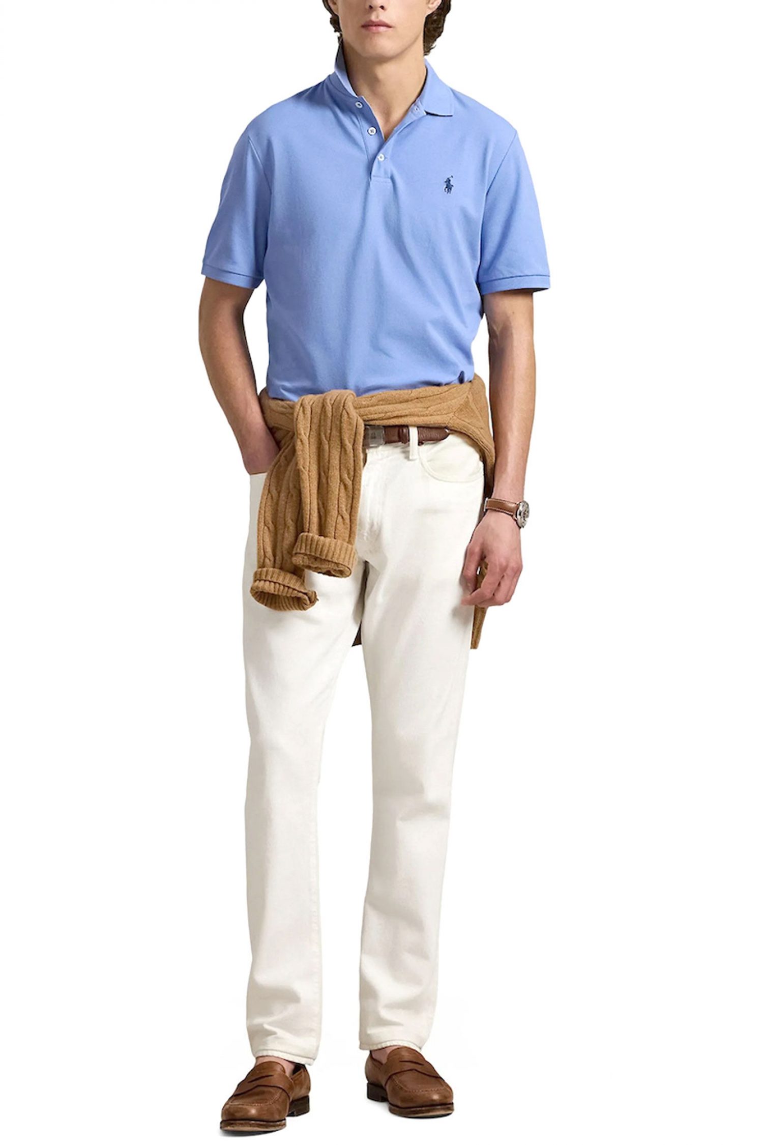 RALPH LAUREN POLO CUSTOM SLIM FIT LOGO ΣΙΕΛ