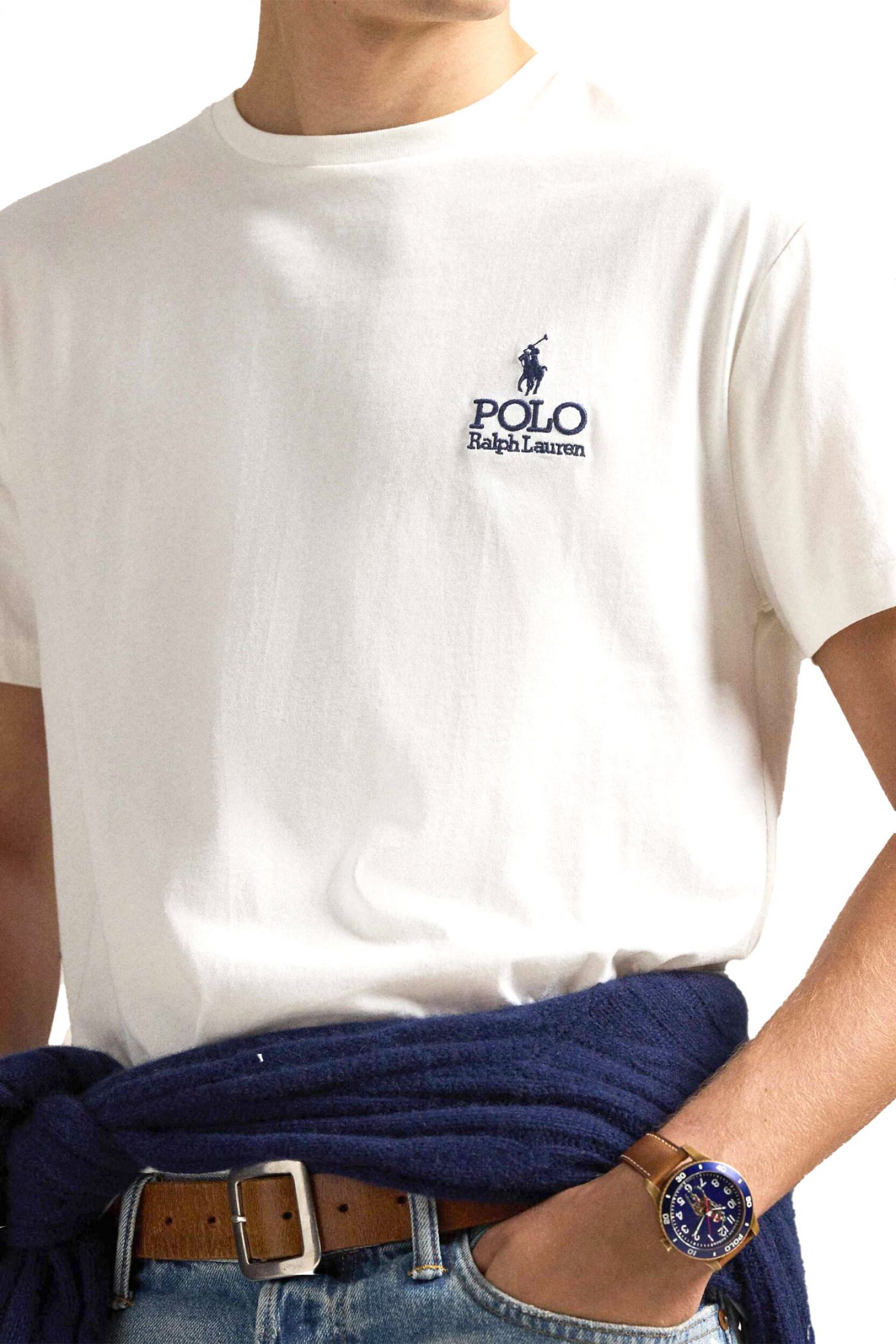 RALPH LAUREN T-SHIRT LOGO CLASSIC FIT ΕΚΡΟΥ