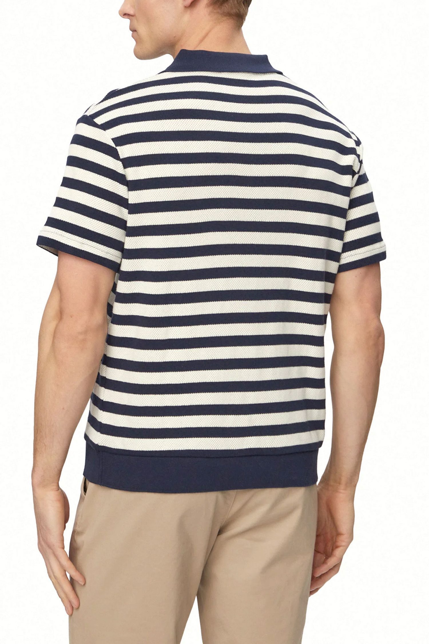 RALPH LAUREN ΠΛΕΚΤΟ VNECK ΜΑΡΙΝΙΕΡΑ LOGO ΜΠΛΕ-ΛΕΥΚΟ φωτογραφία