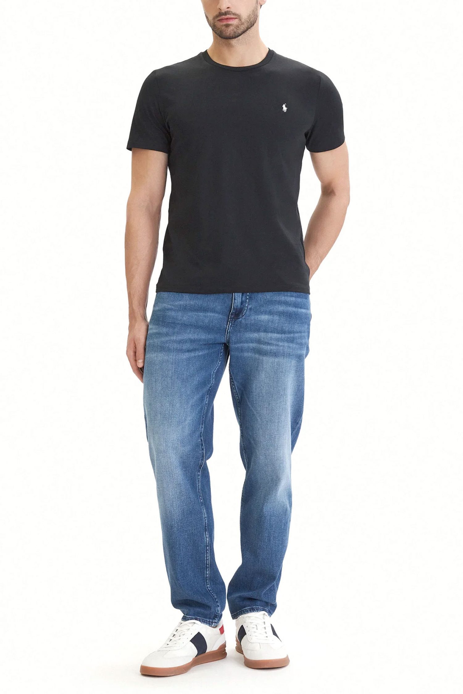 RALPH LAUREN T-SHIRT UNDERWEAR LOGO ΜΑΥΡΟ