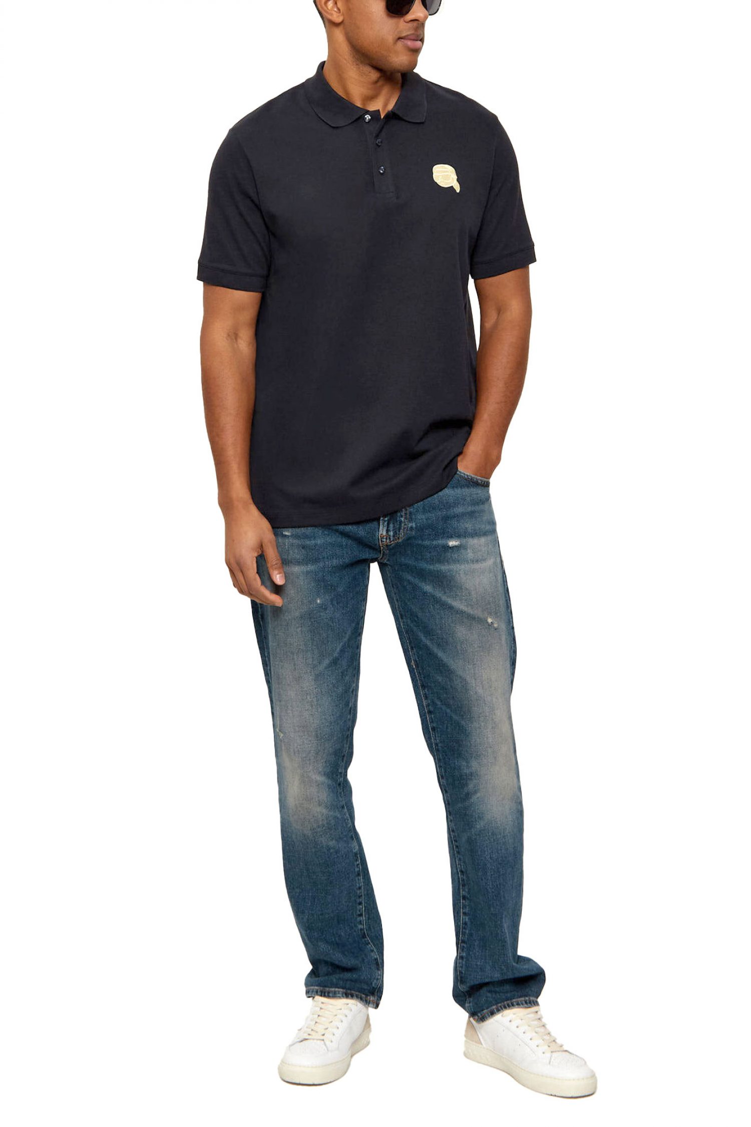 KARL LAGERFELD POLO LOGO ΜΠΛΕ