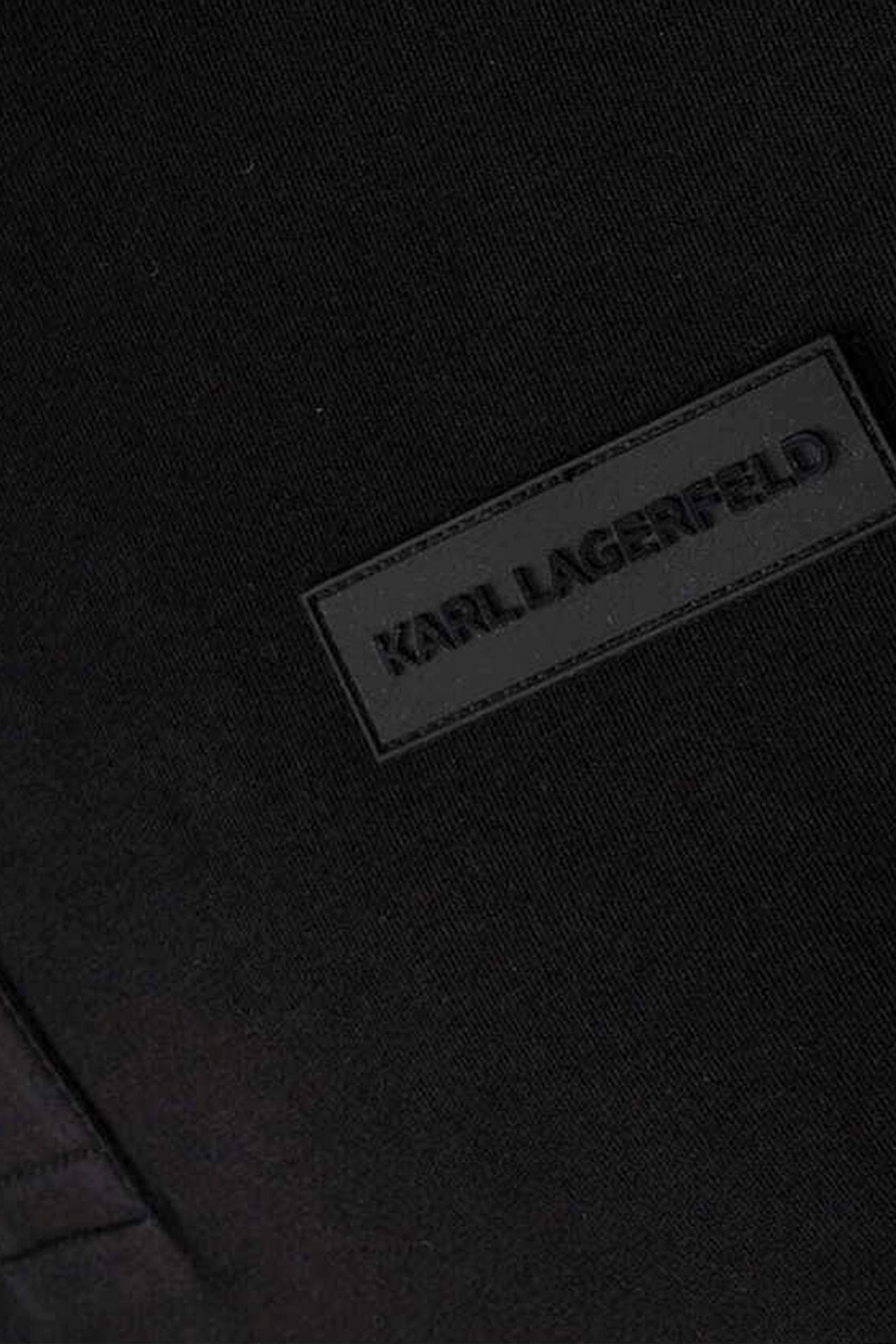 KARL LAGERFELD T-SHIRT HALFBUTTON LOGO ΜΑΥΡΟ