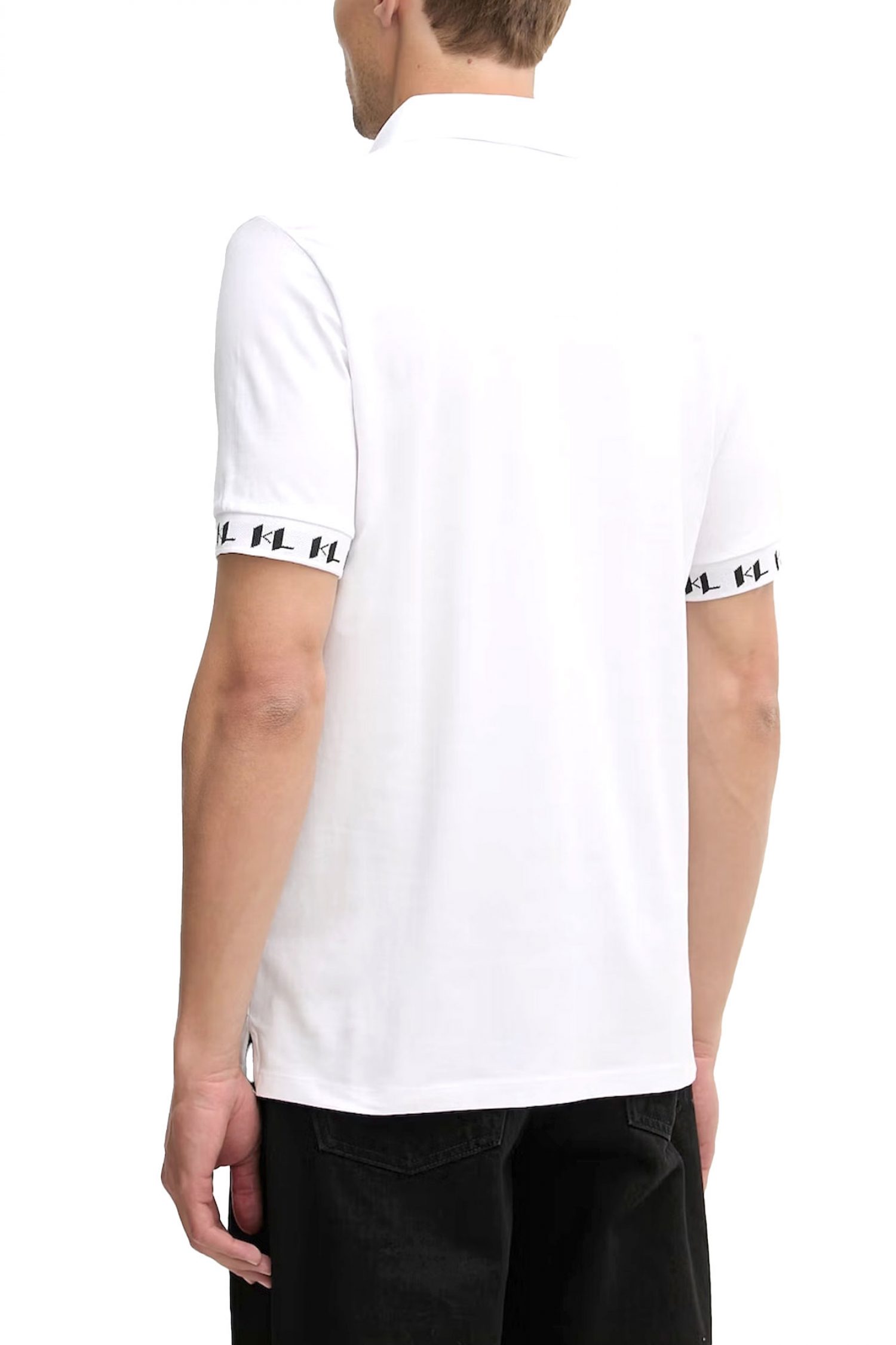 KARL LAGERFELD POLO LOGO SLEEVES ΛΕΥΚΟ