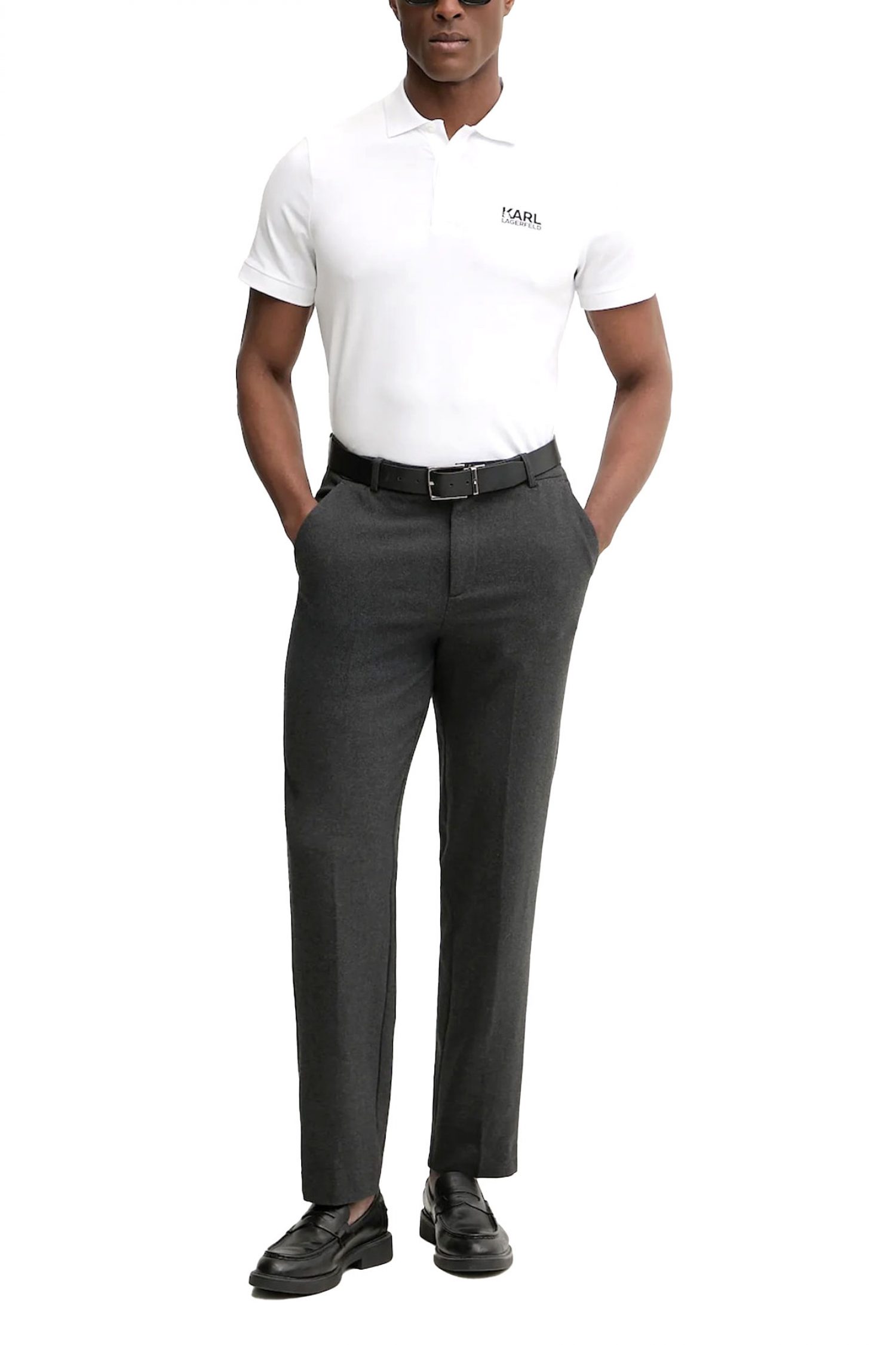 KARL LAGERFELD POLO LOGO ΛΕΥΚΟ