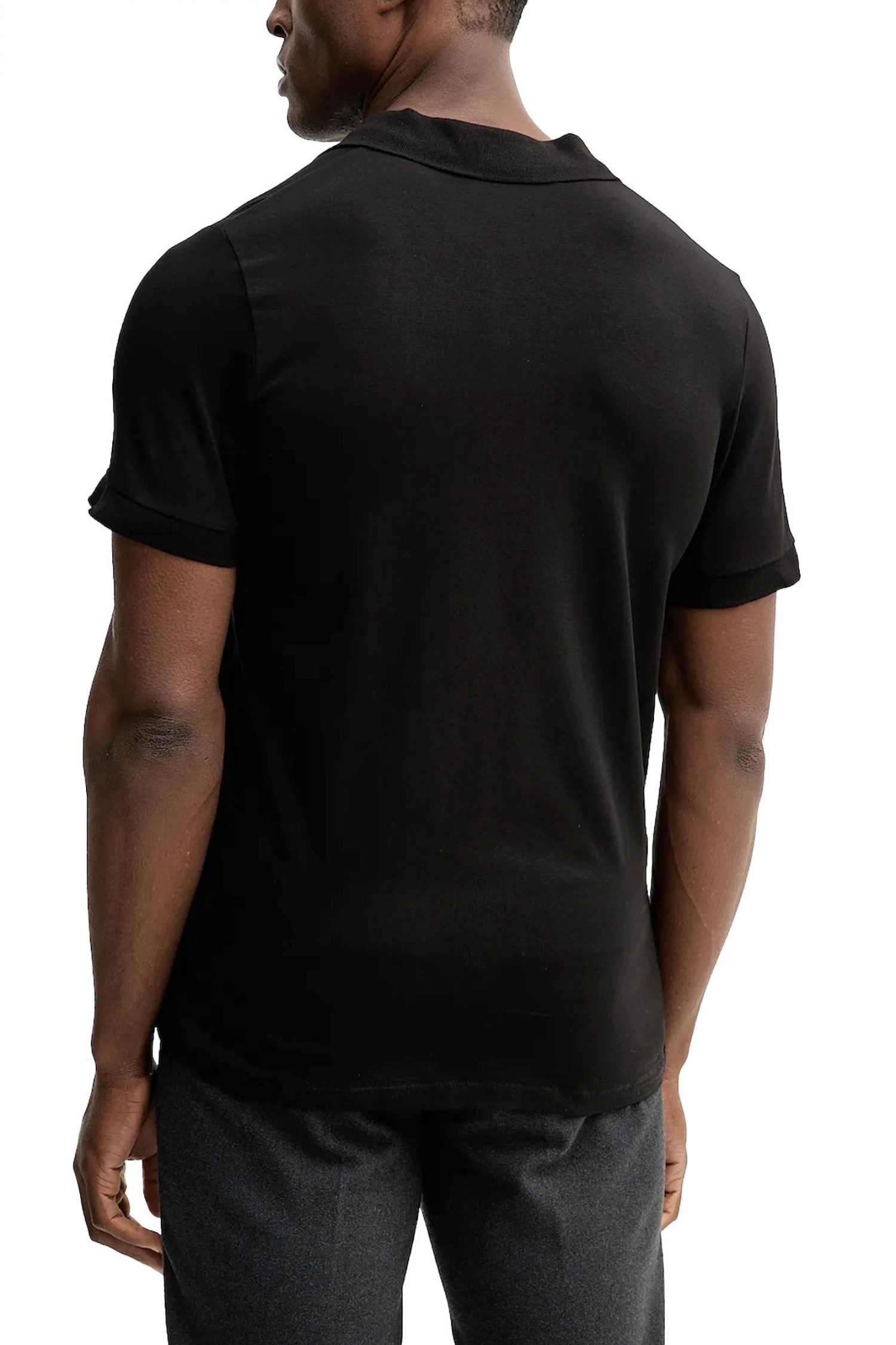 KARL LAGERFELD POLO GOLD LOGO ΜΑΥΡΟ