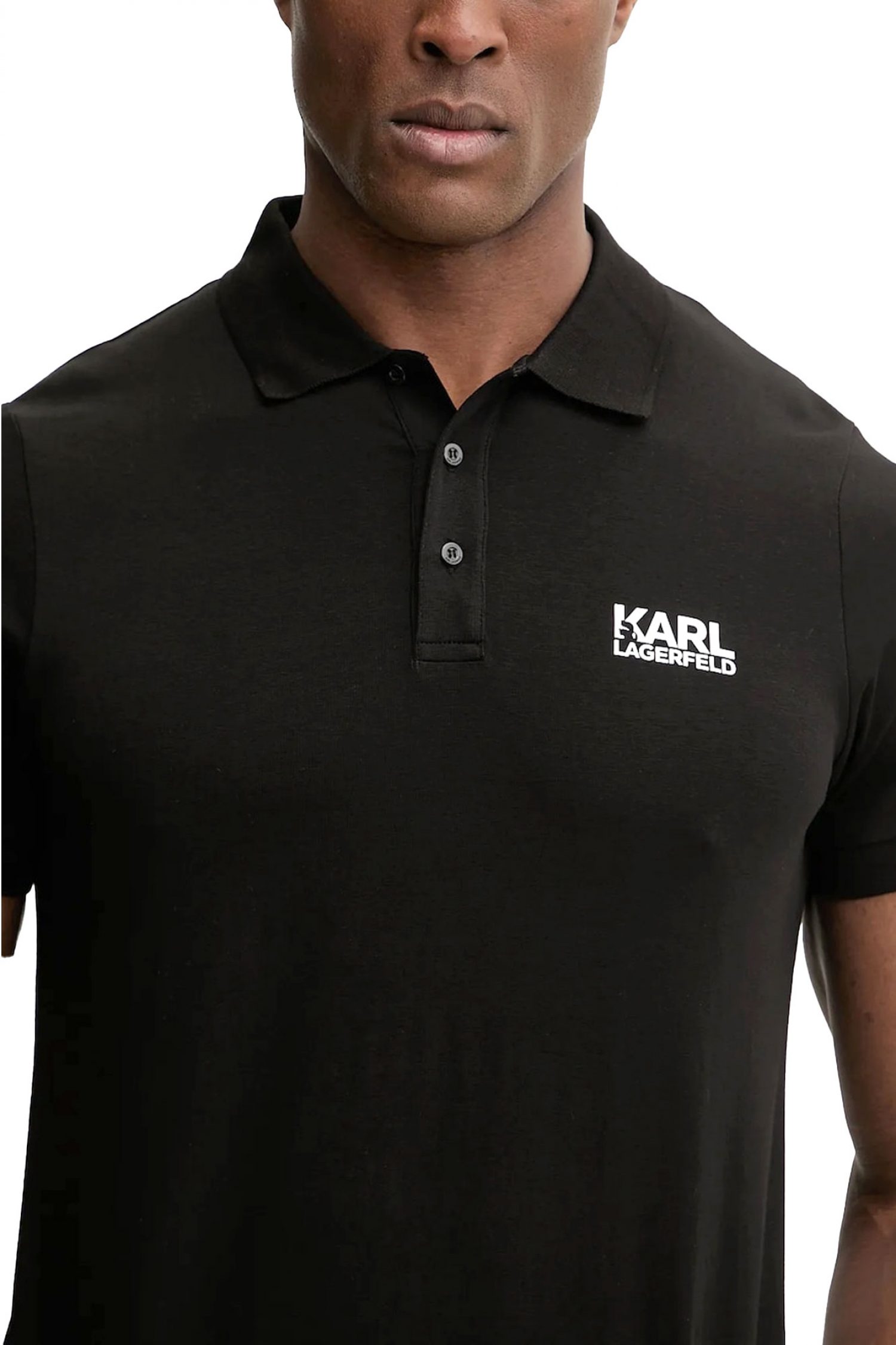 KARL LAGERFELD POLO LOGO ΜΑΥΡΟ