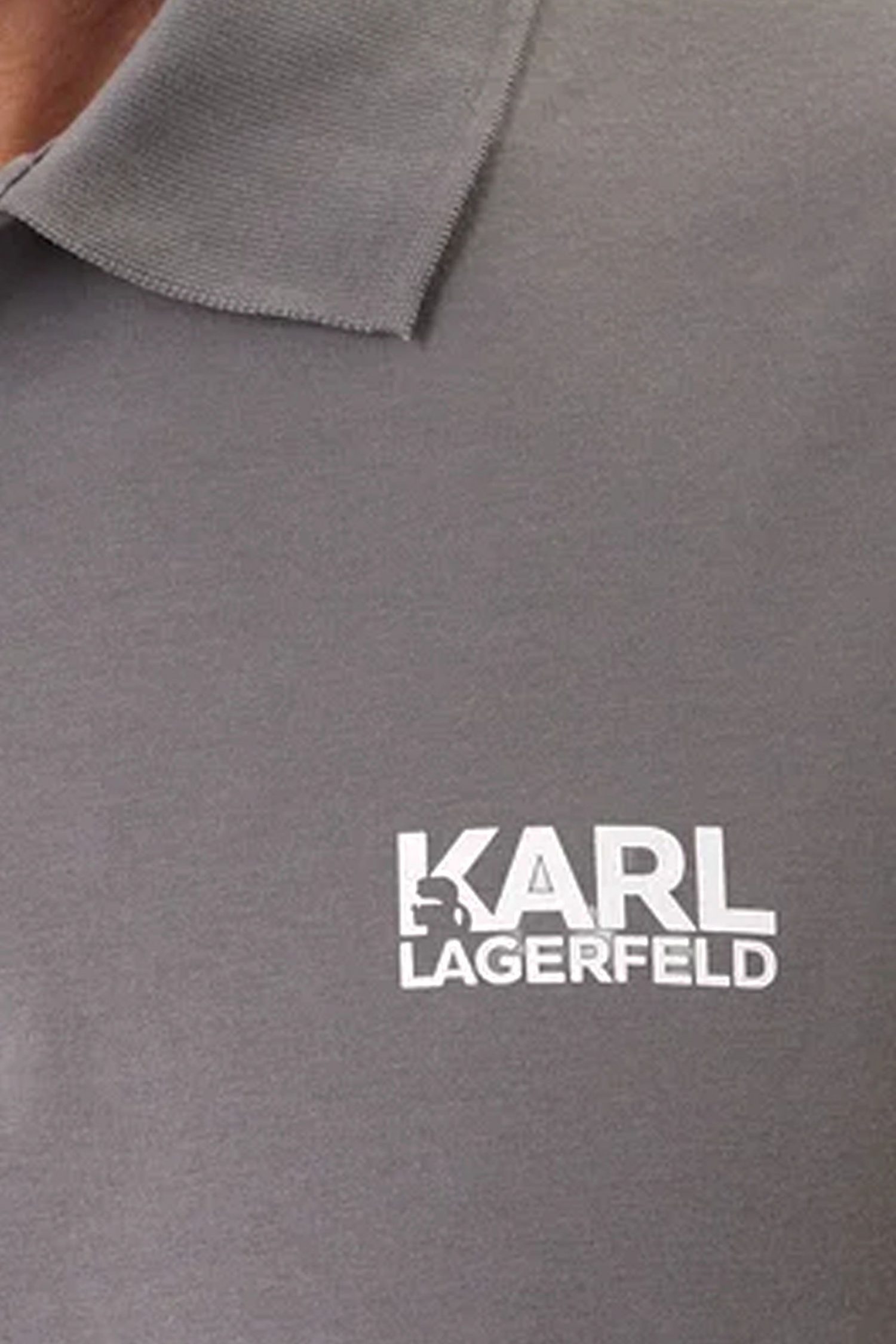 KARL LAGERFELD POLO LOGO ΓΚΡΙ