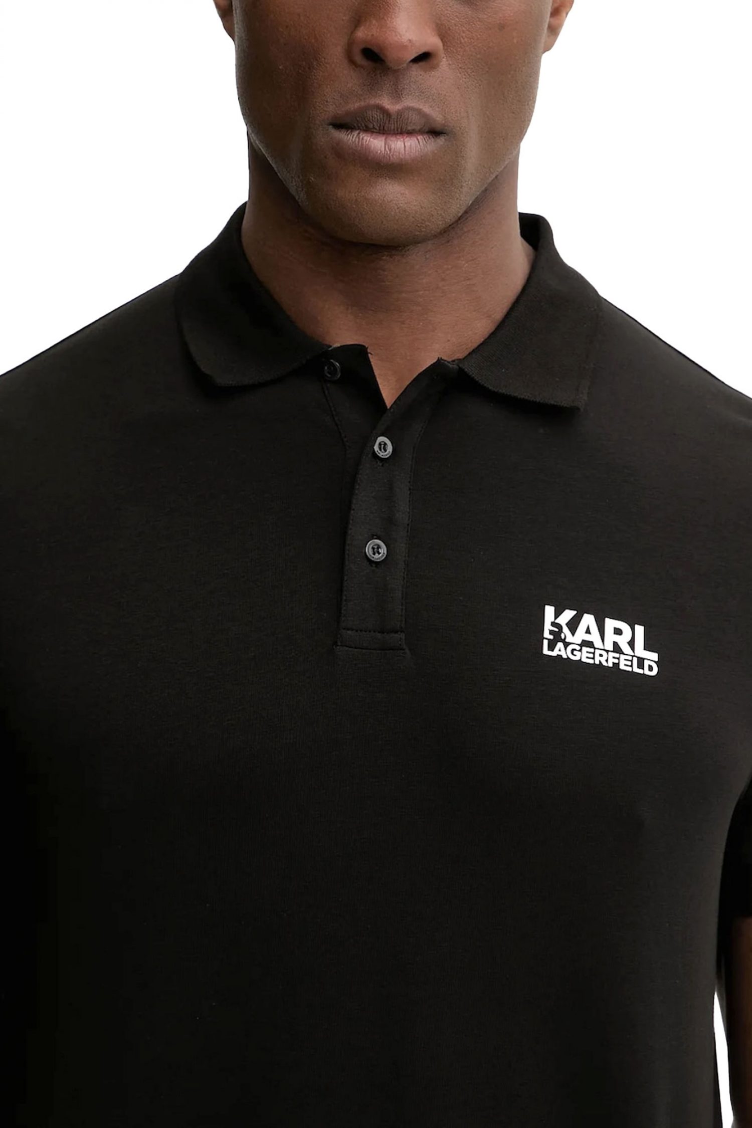 KARL LAGERFELD POLO LOGO ΜΑΥΡΟ
