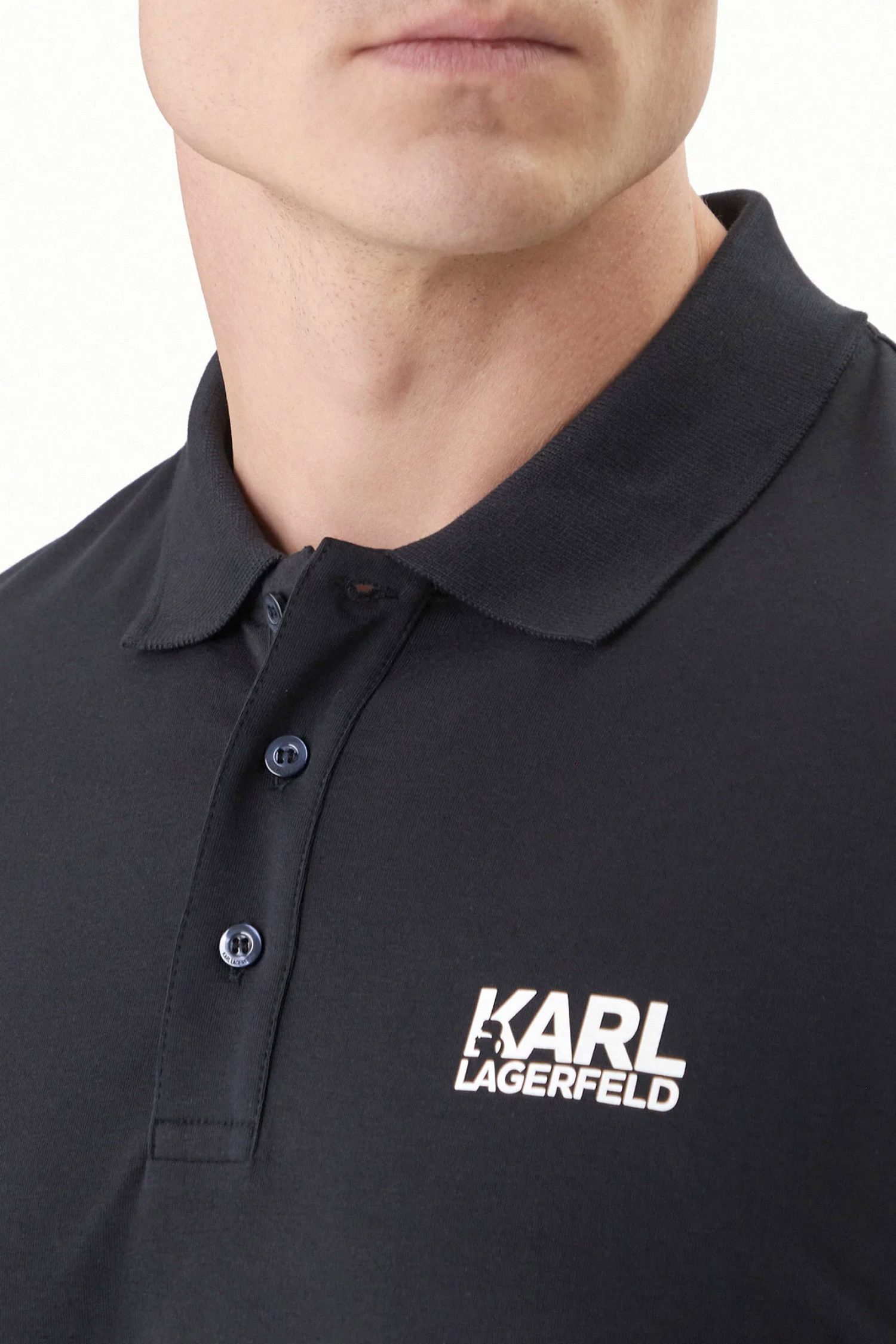 KARL LAGERFELD POLO LOGO ΜΠΛΕ