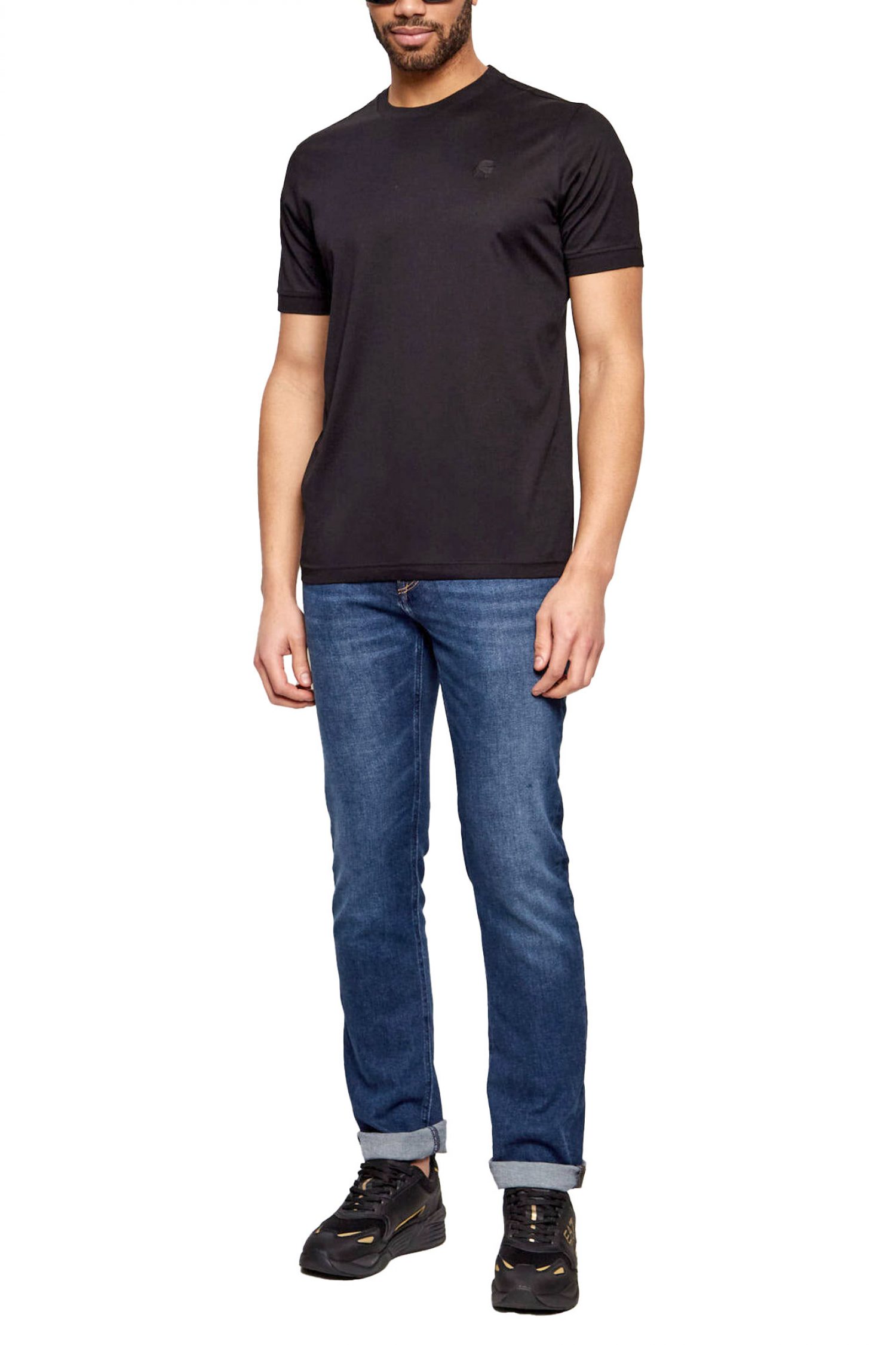 KARL LAGERFELD T-SHIRT LOGO ΜΑΥΡΟ