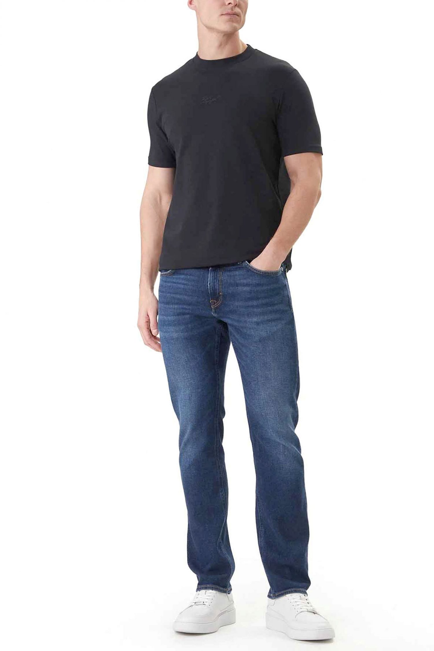 KARL LAGERFELD T-SHIRT CREW NECK LOGO ΜΠΛΕ